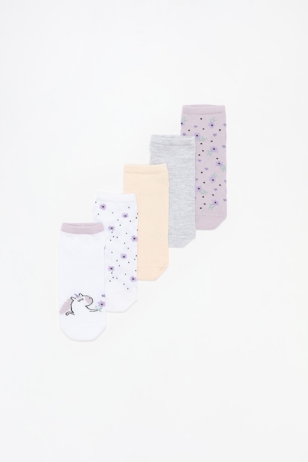 Pack 5 mitjons fins als turmells estampat floral
