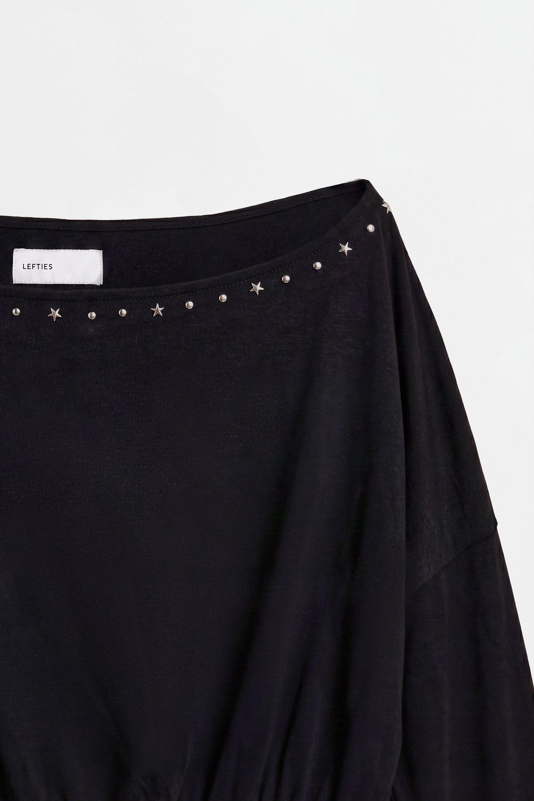 Drop-shoulder T-shirt — BLACK