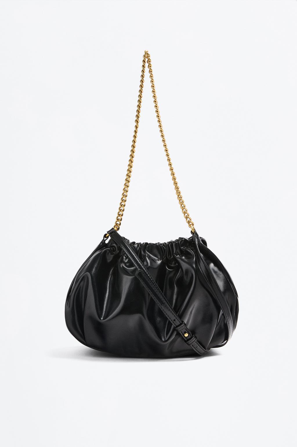 Borsa a tracolla arricciata brillante