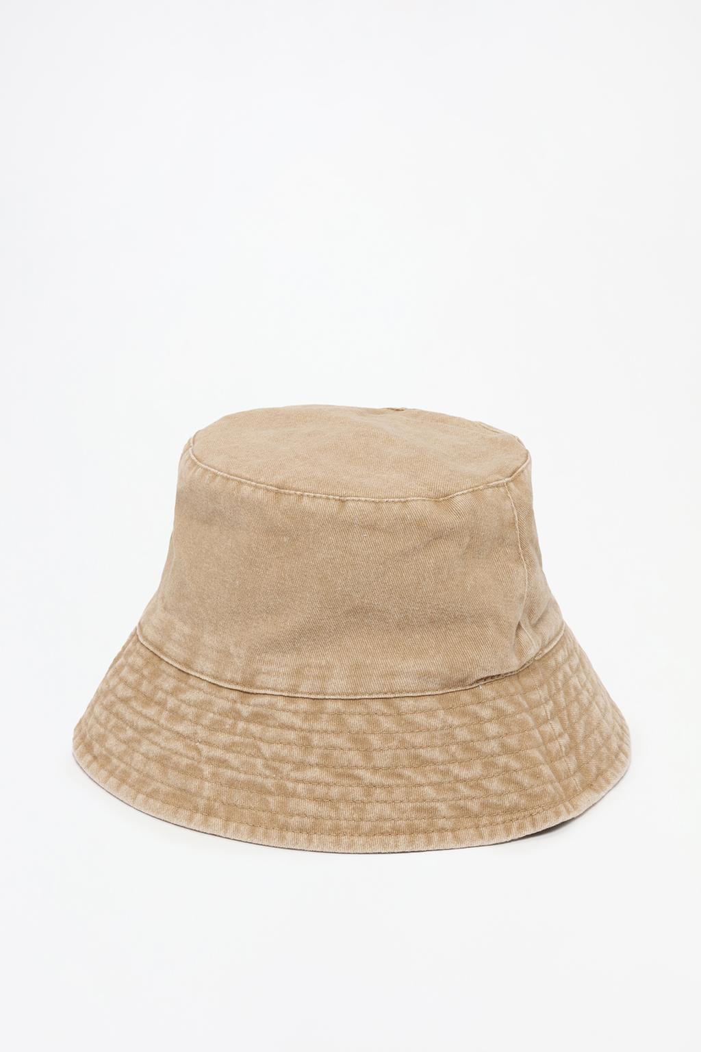 Faded-effect bucket hat