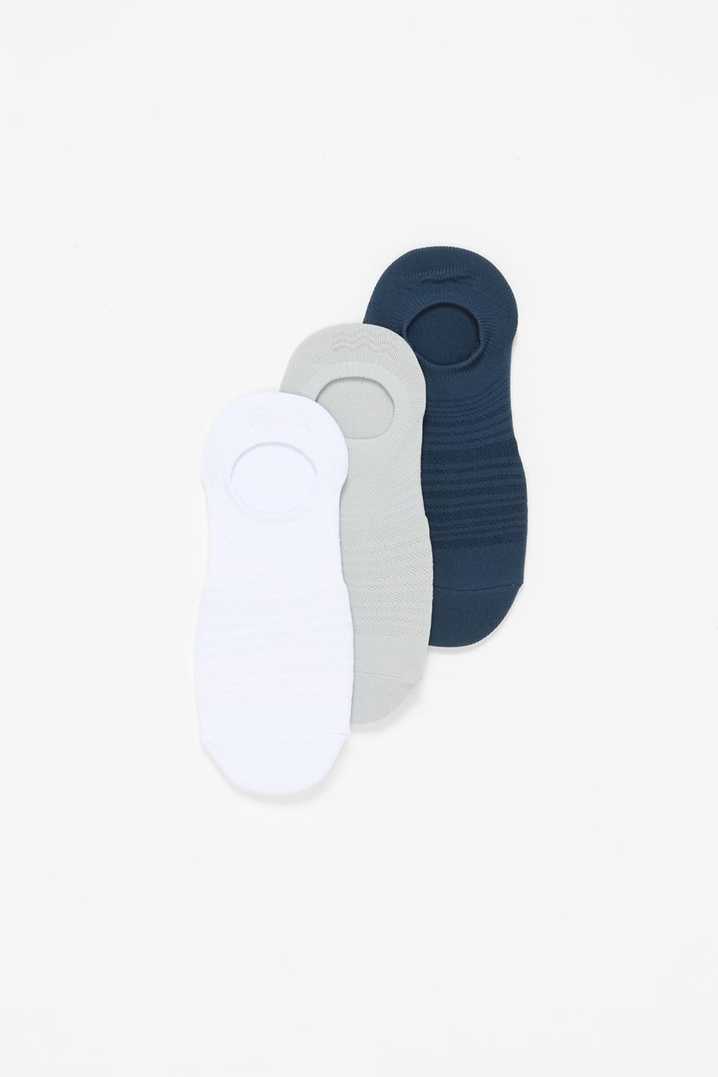 3-pack of coloured no-show socks