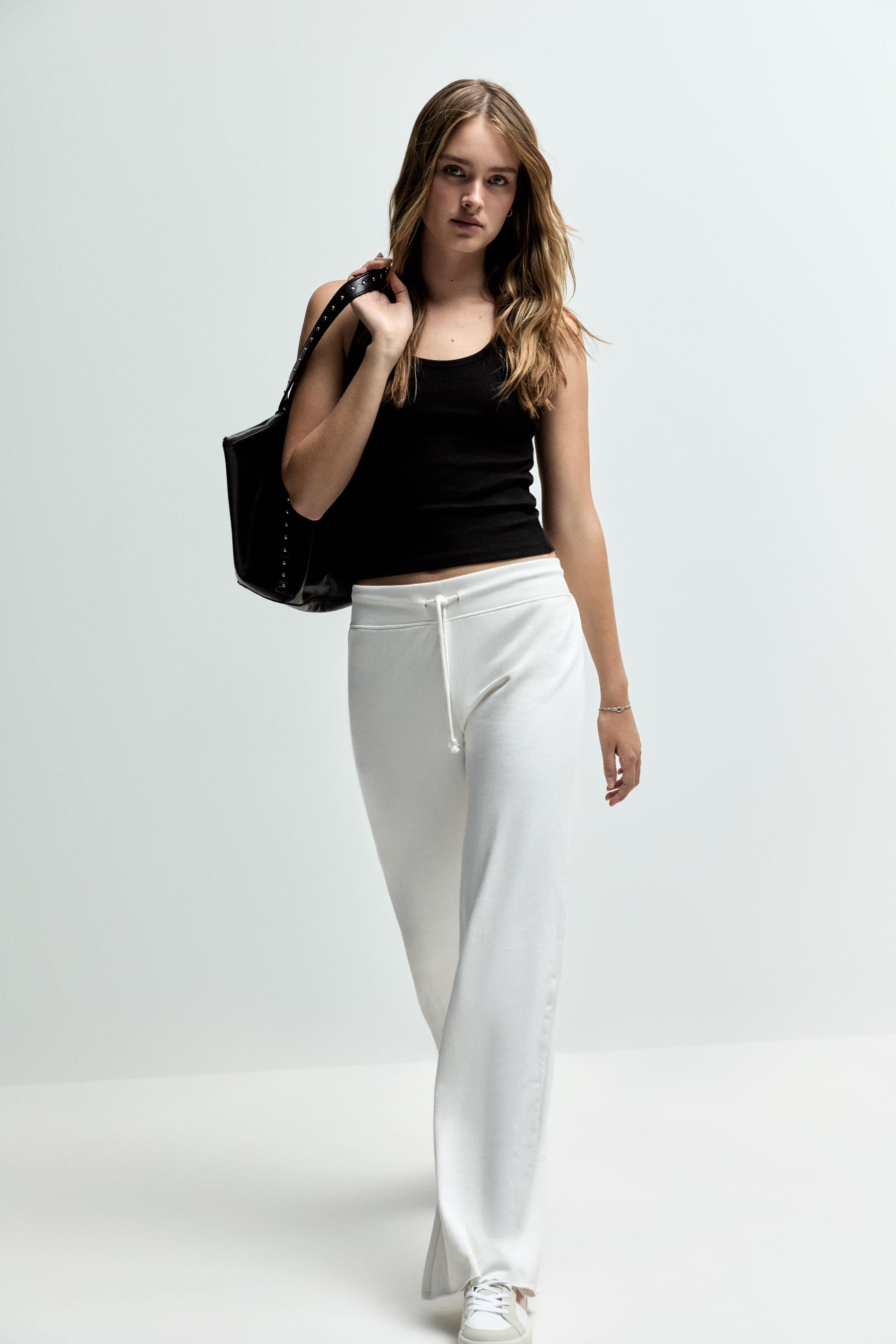 Wide-leg tracksuit trousers — ECRU