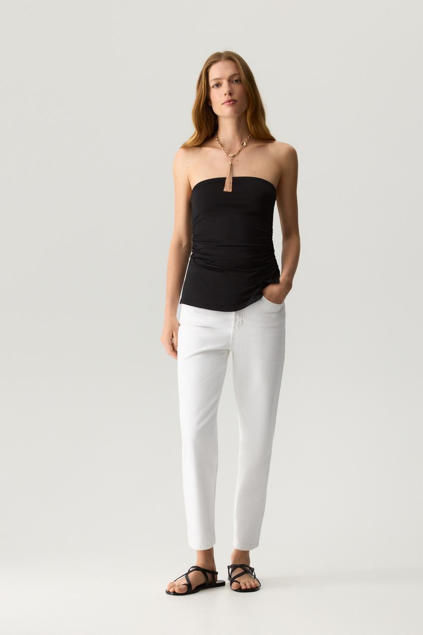 Gathered bandeau top Sleeveless T-shirt T-shirts CLOTHING