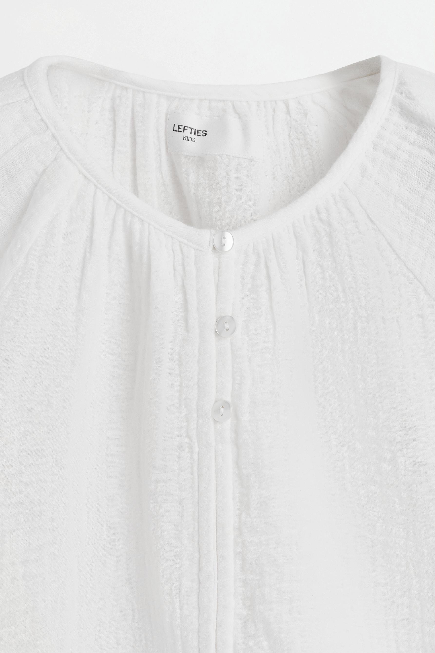 Printed double gauze blouse — OFF WHITE