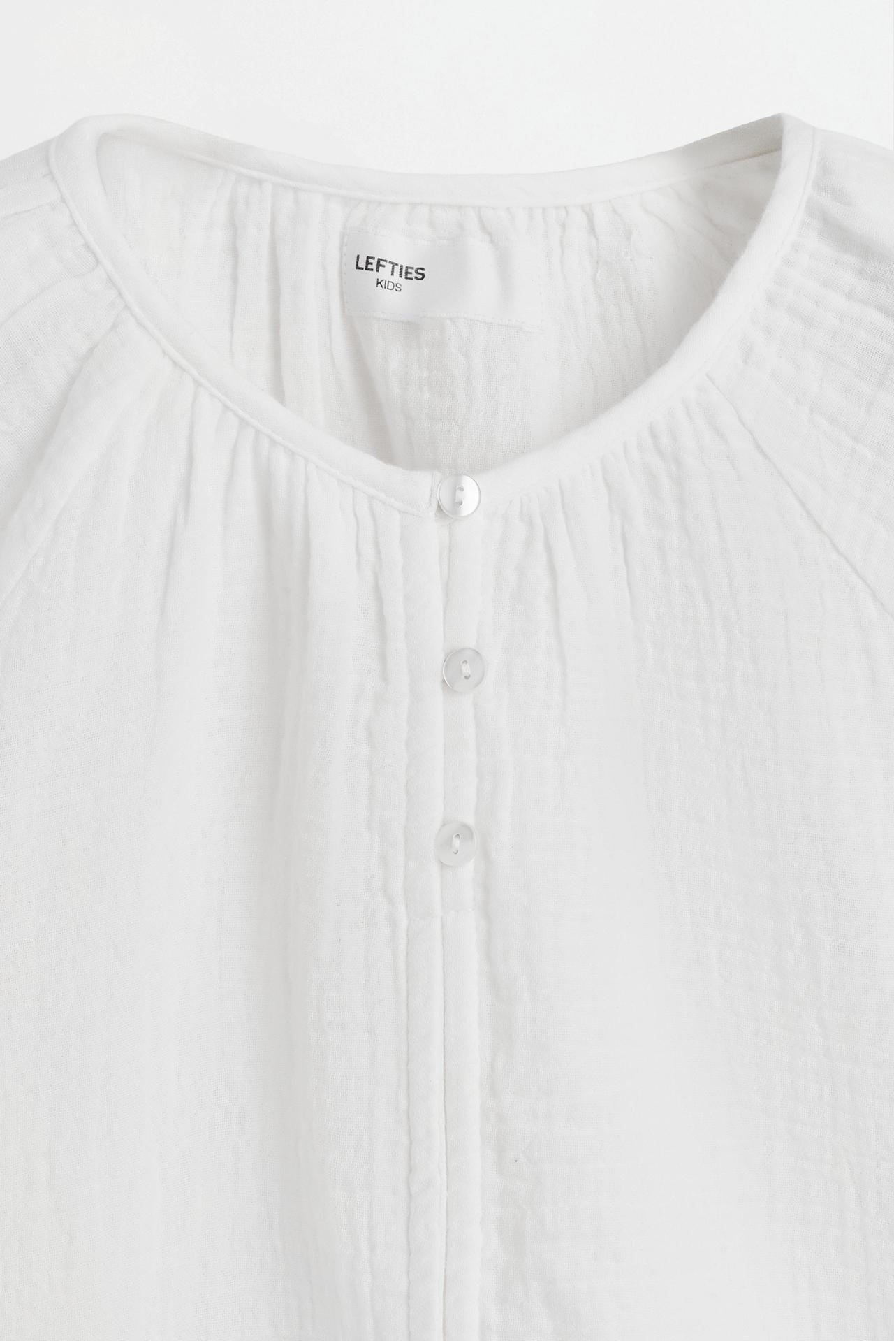 Printed double gauze blouse — OFF WHITE