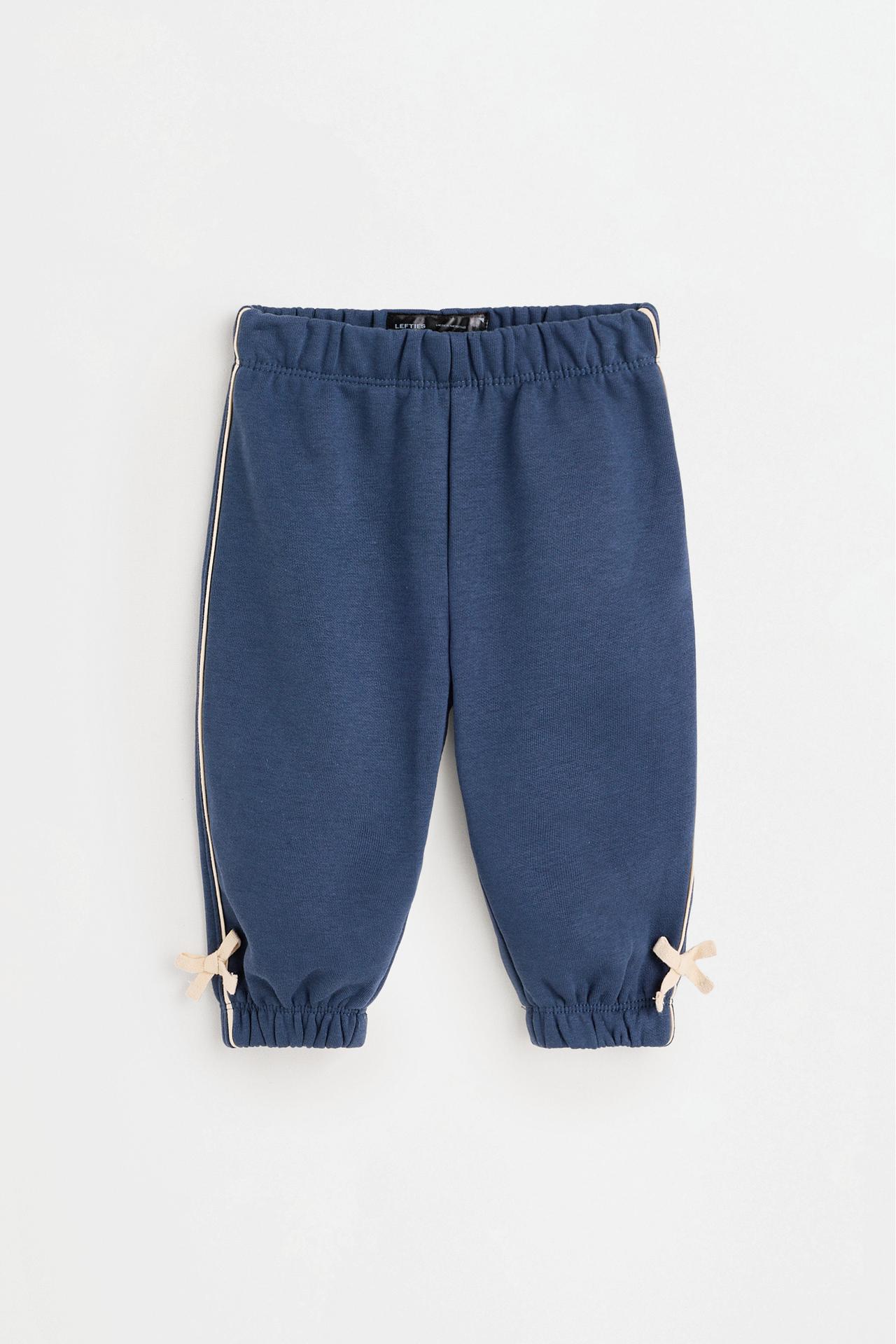 Polo sweatshirt and bow trousers set — ECRU