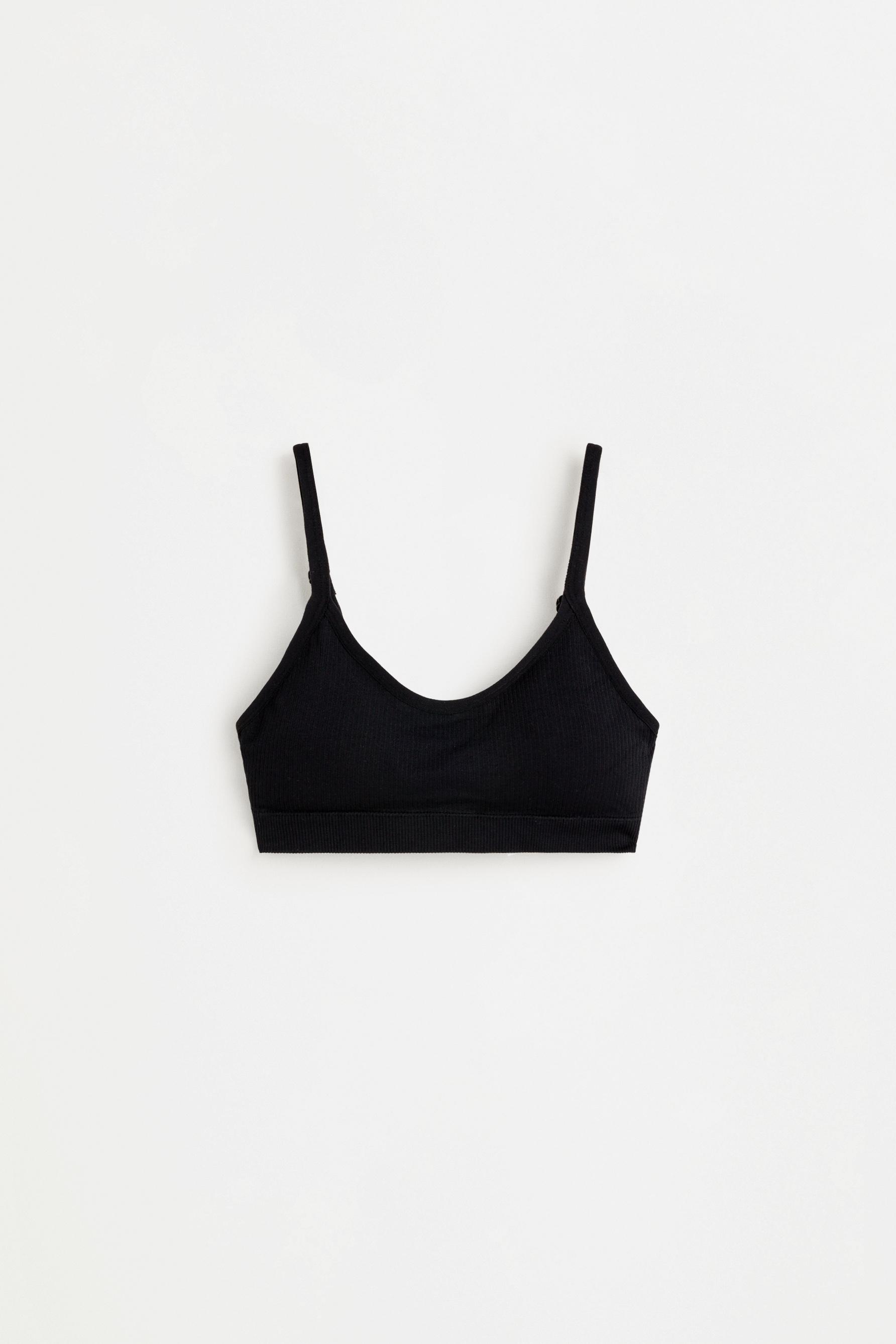 Seamless bra top (2-pack) — BLACK