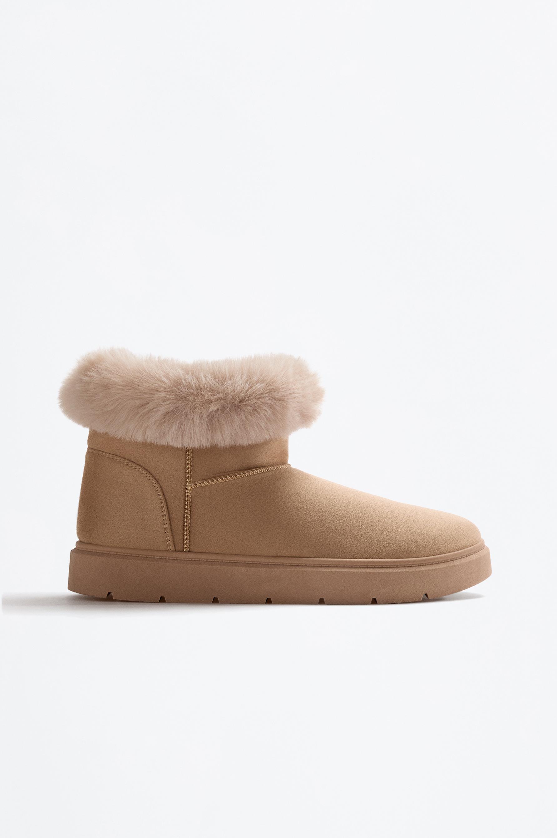 Lined fur ankle boots — BROWN (alternate view)