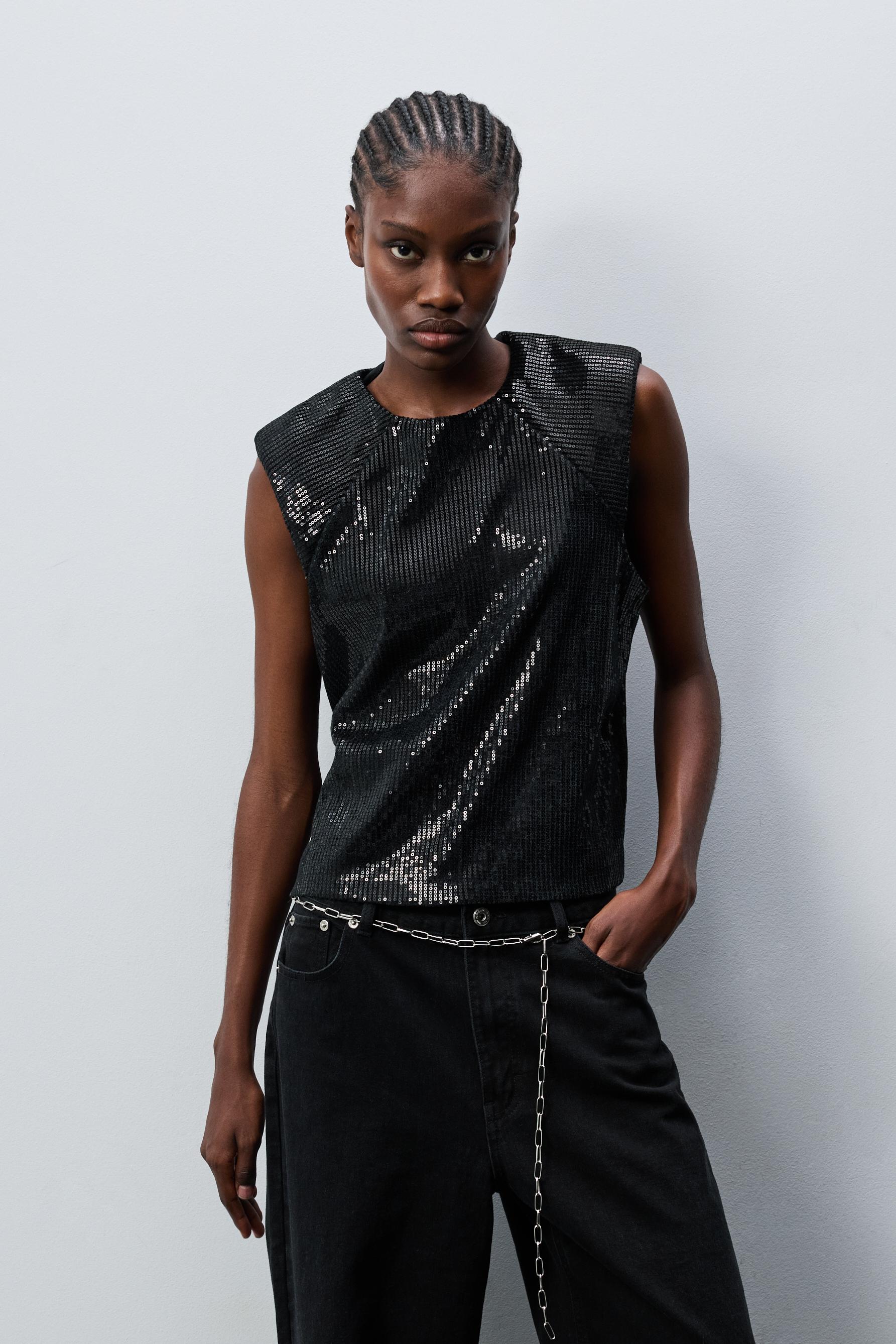 Top hombreras lentejuelas