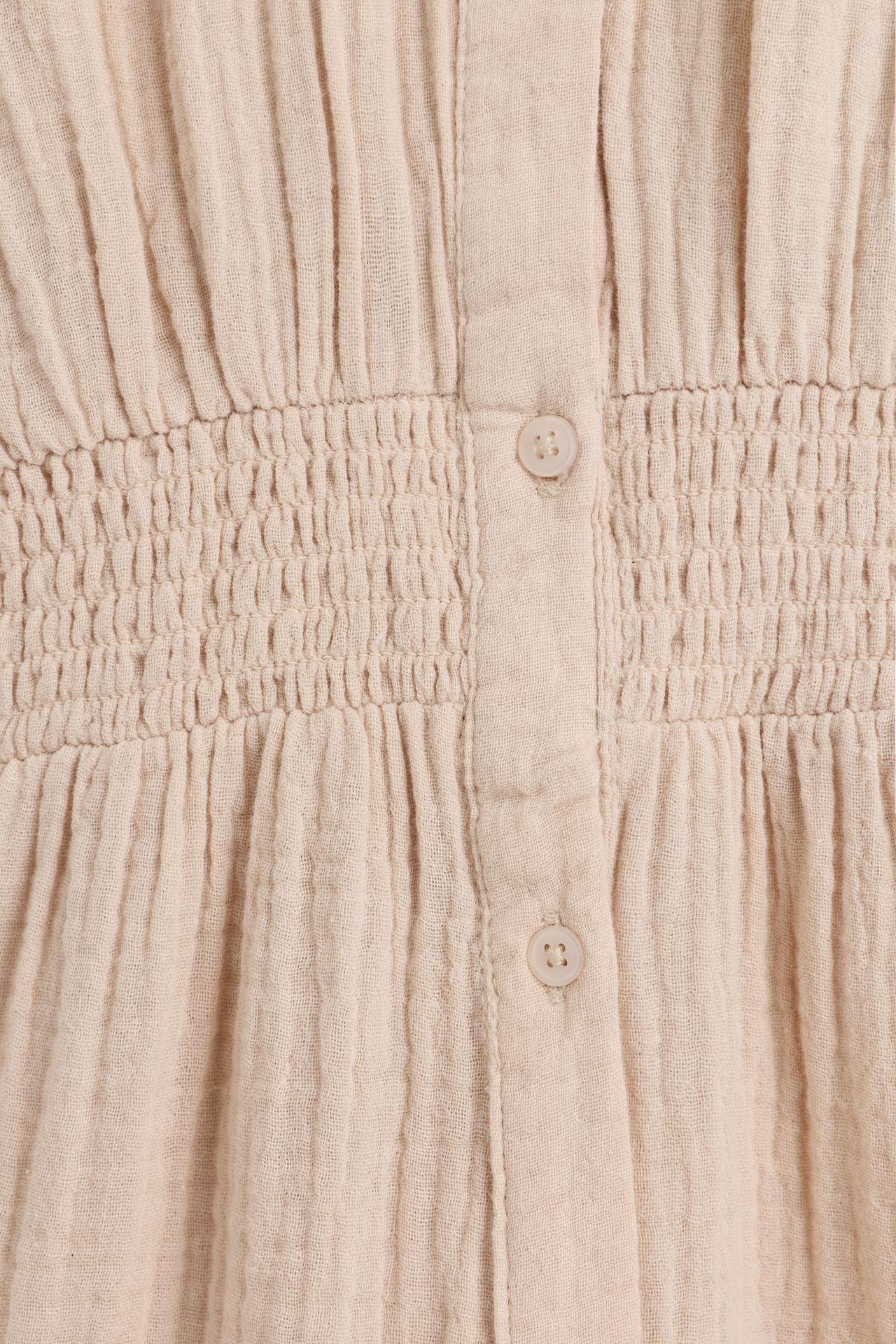 Elastic waist shirt dress — SAND
