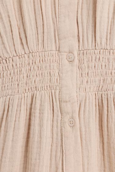 Elastic waist shirt dress — SAND 3