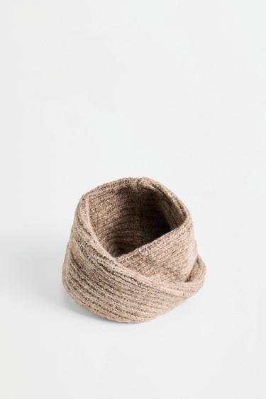 Ribbed knit snood — BROWN 3