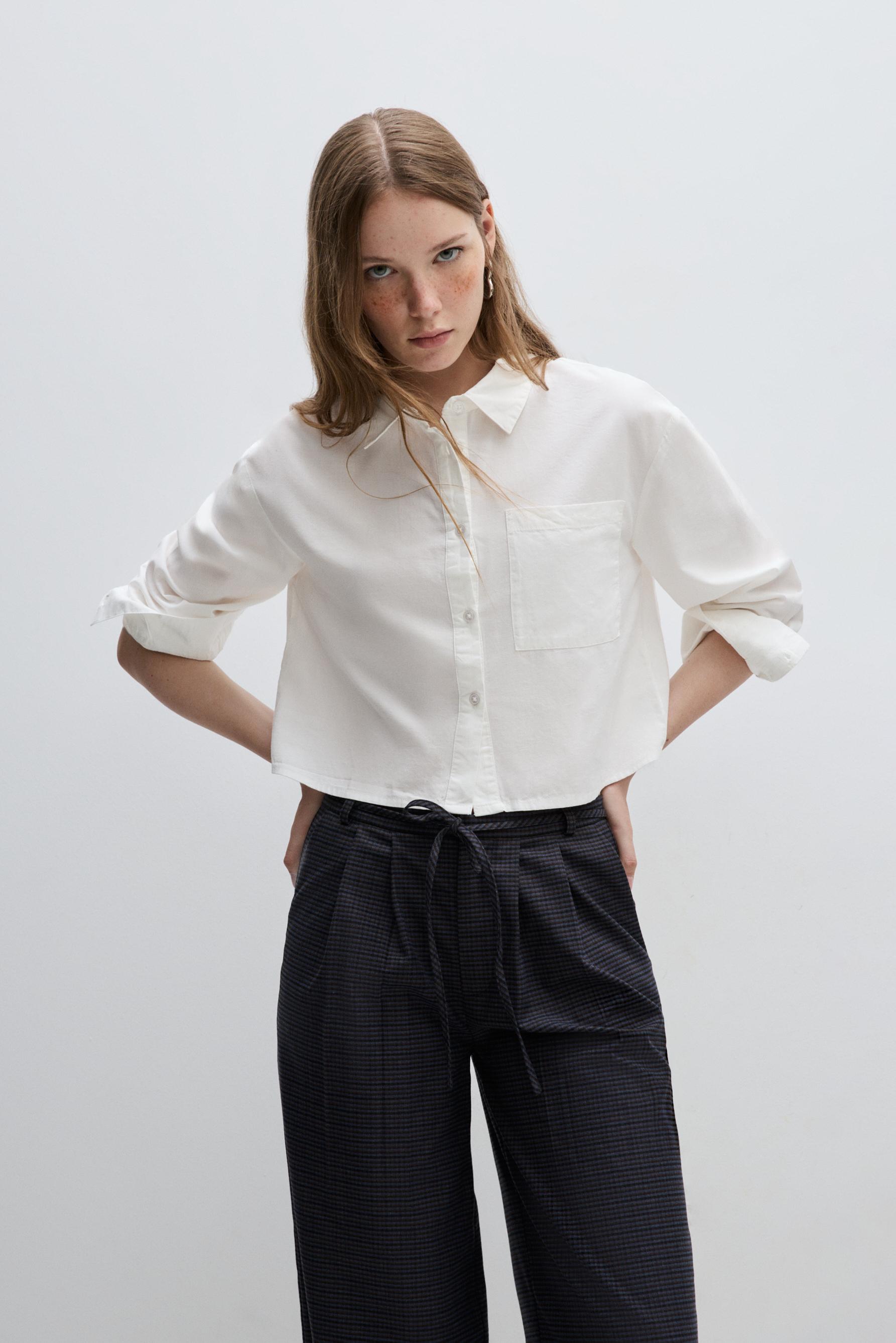 Camisa cropped básica