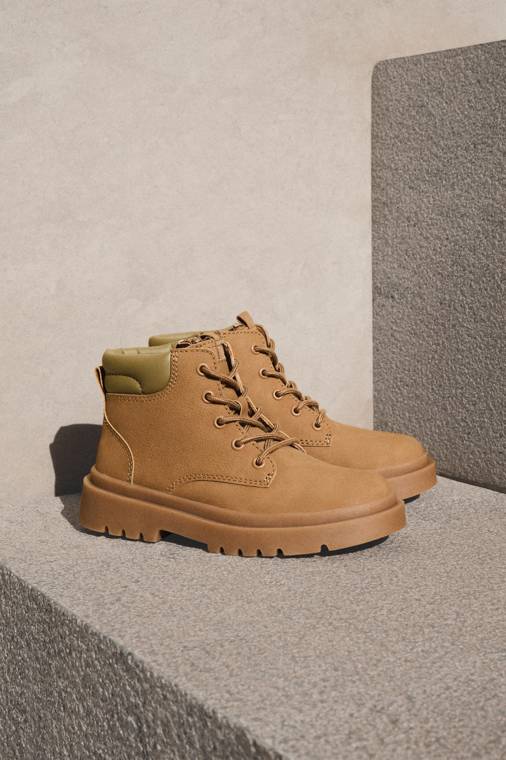 Contrast collar ankle boot — ORANGE