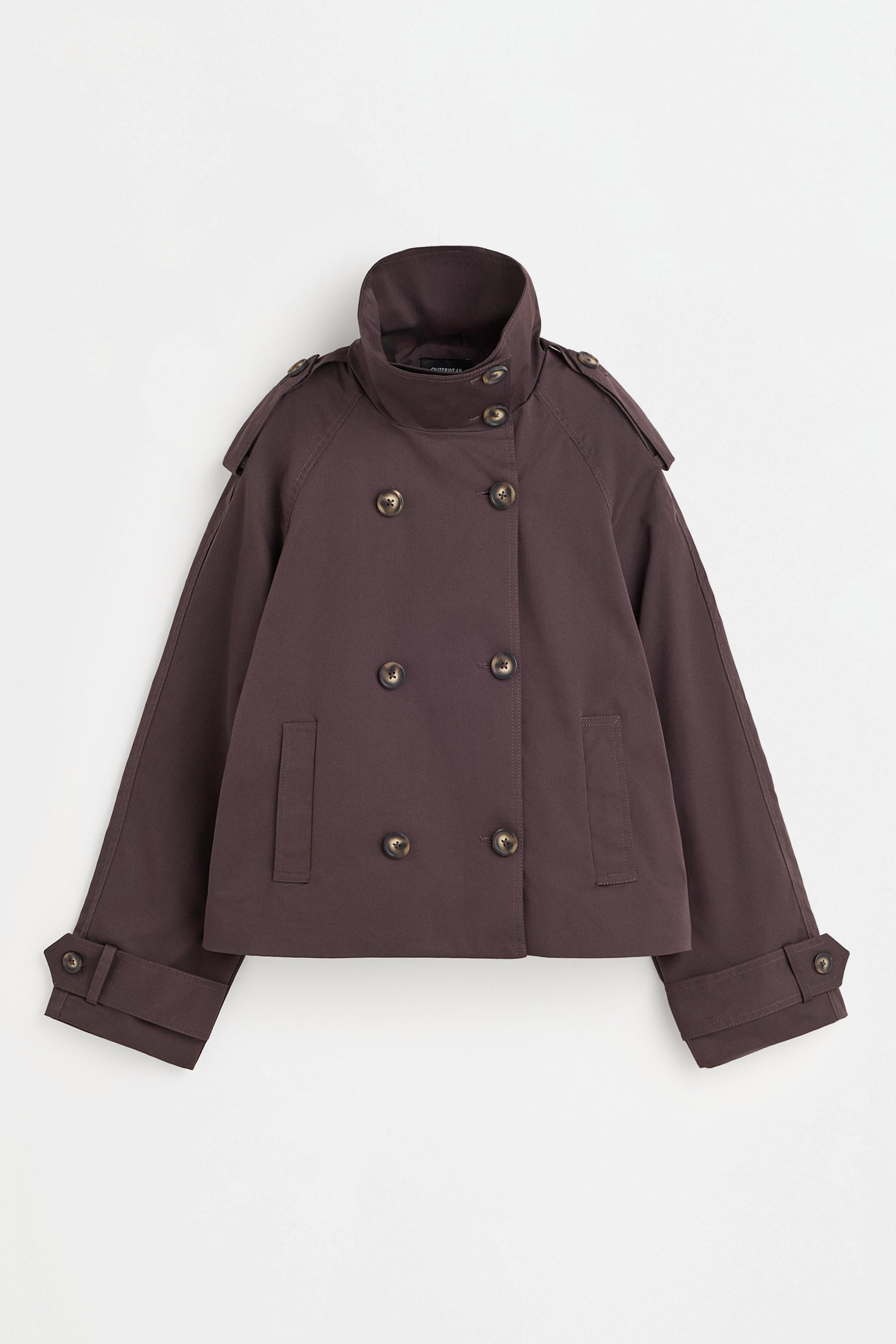 Short trench coat — DARK BROWN