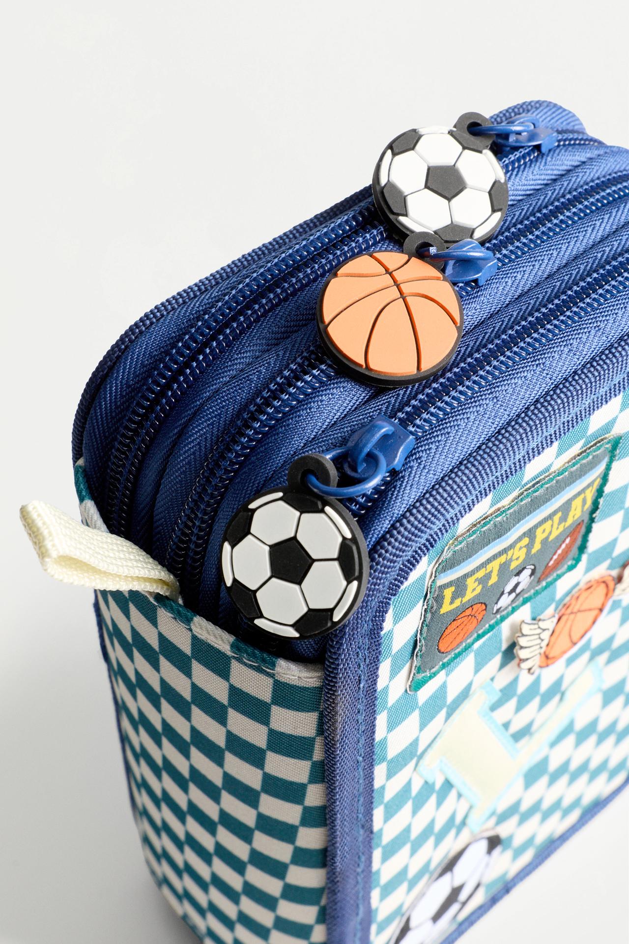 Three-tier sports pencil case — NAVY