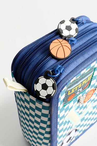 Three-tier sports pencil case — NAVY 3