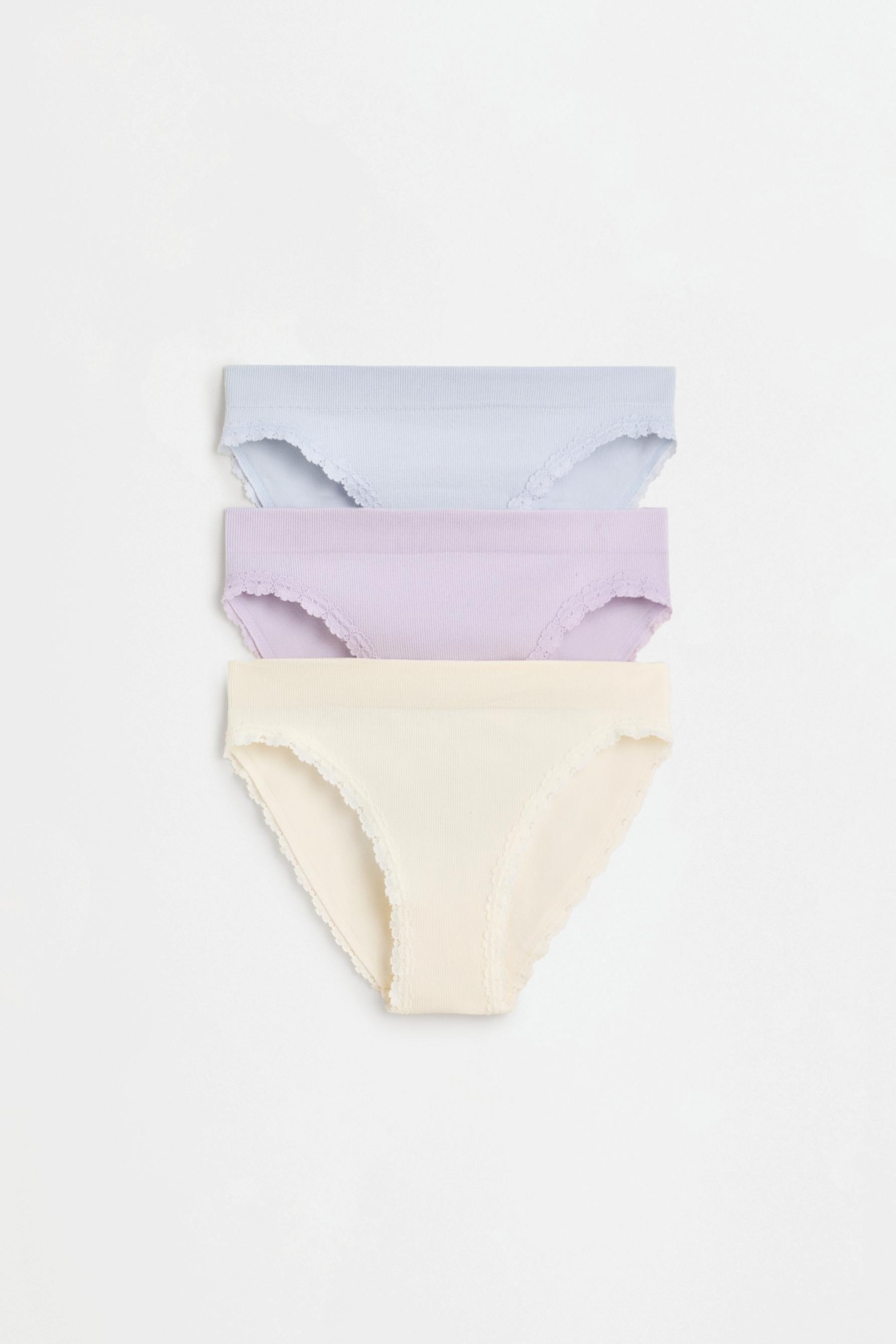 Floral lace briefs (3-pack) — ECRU