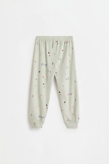 Velvety printed pyjamas — WATER GREEN 5