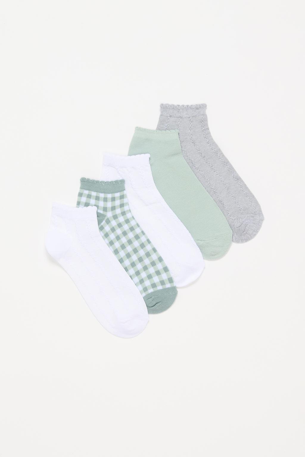 5-pack of short gingham socks