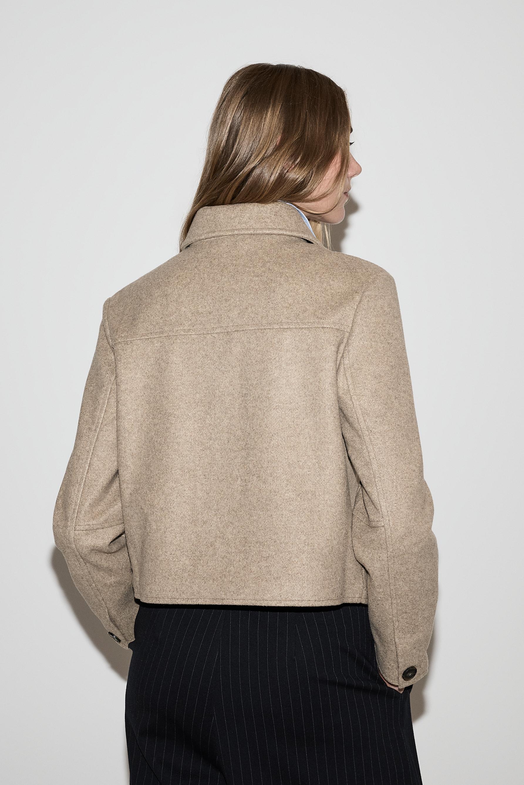 Felt jacket — TAUPE BROWN