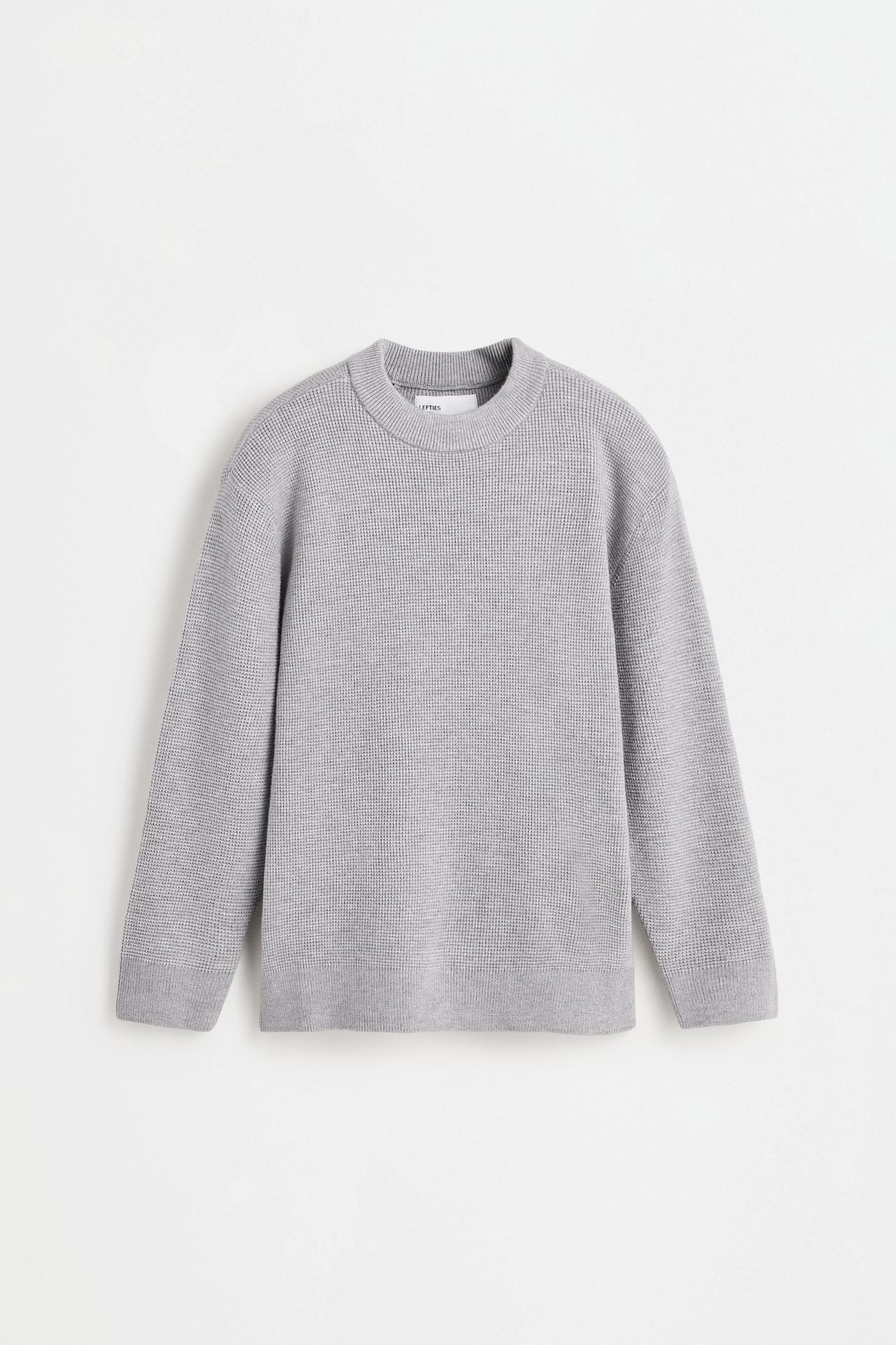 Waffle-knit sweater — GREY MARL