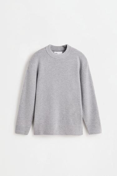 Waffle-knit sweater — GREY MARL 2