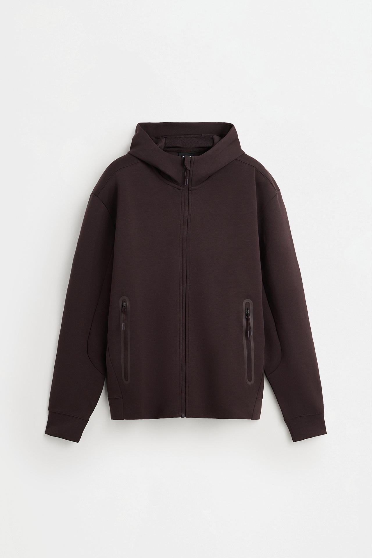 Interlock zip hoodie — CHOCOLATE