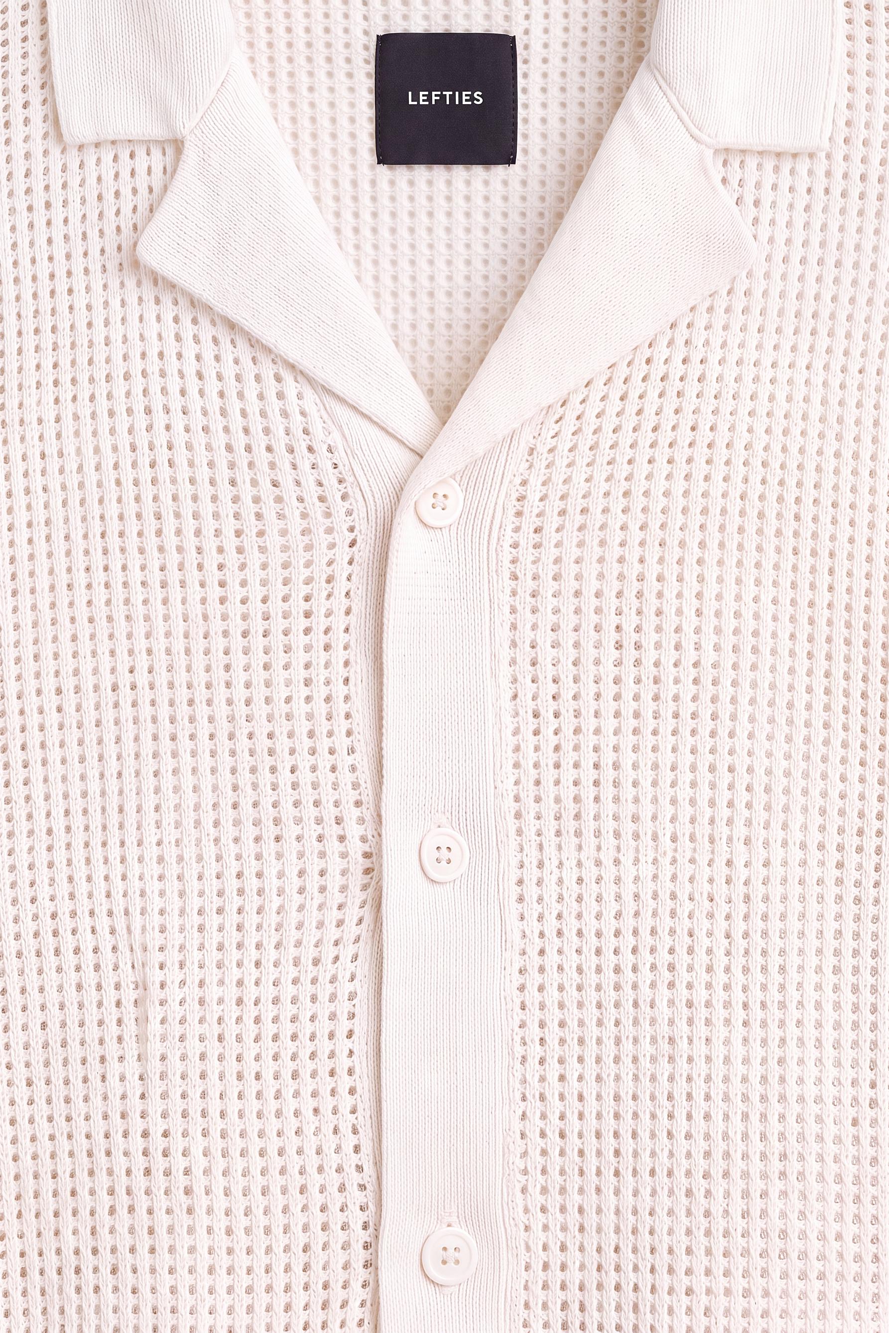 Cutwork knit shirt — OFF WHITE