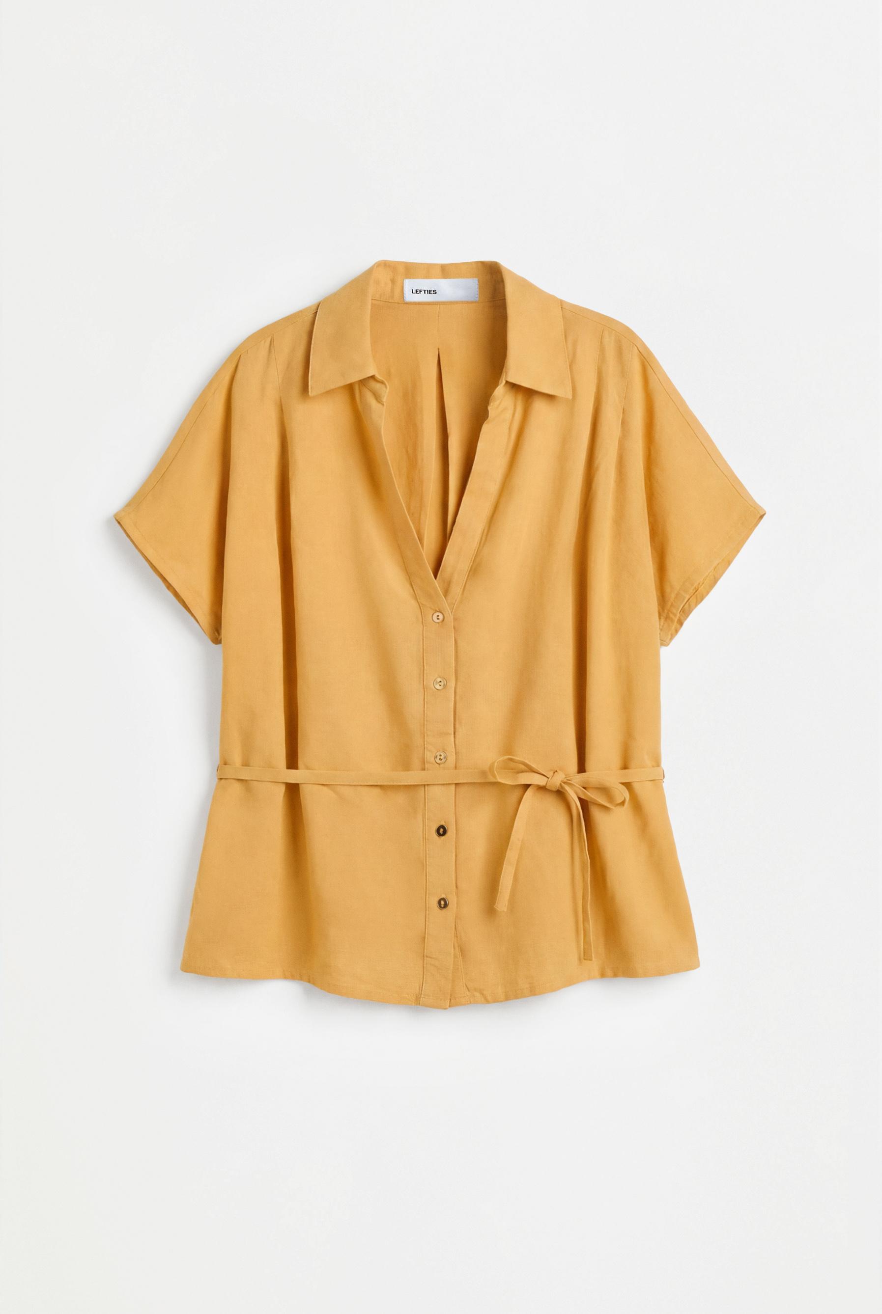 Tie-waist shirt — YELLOW