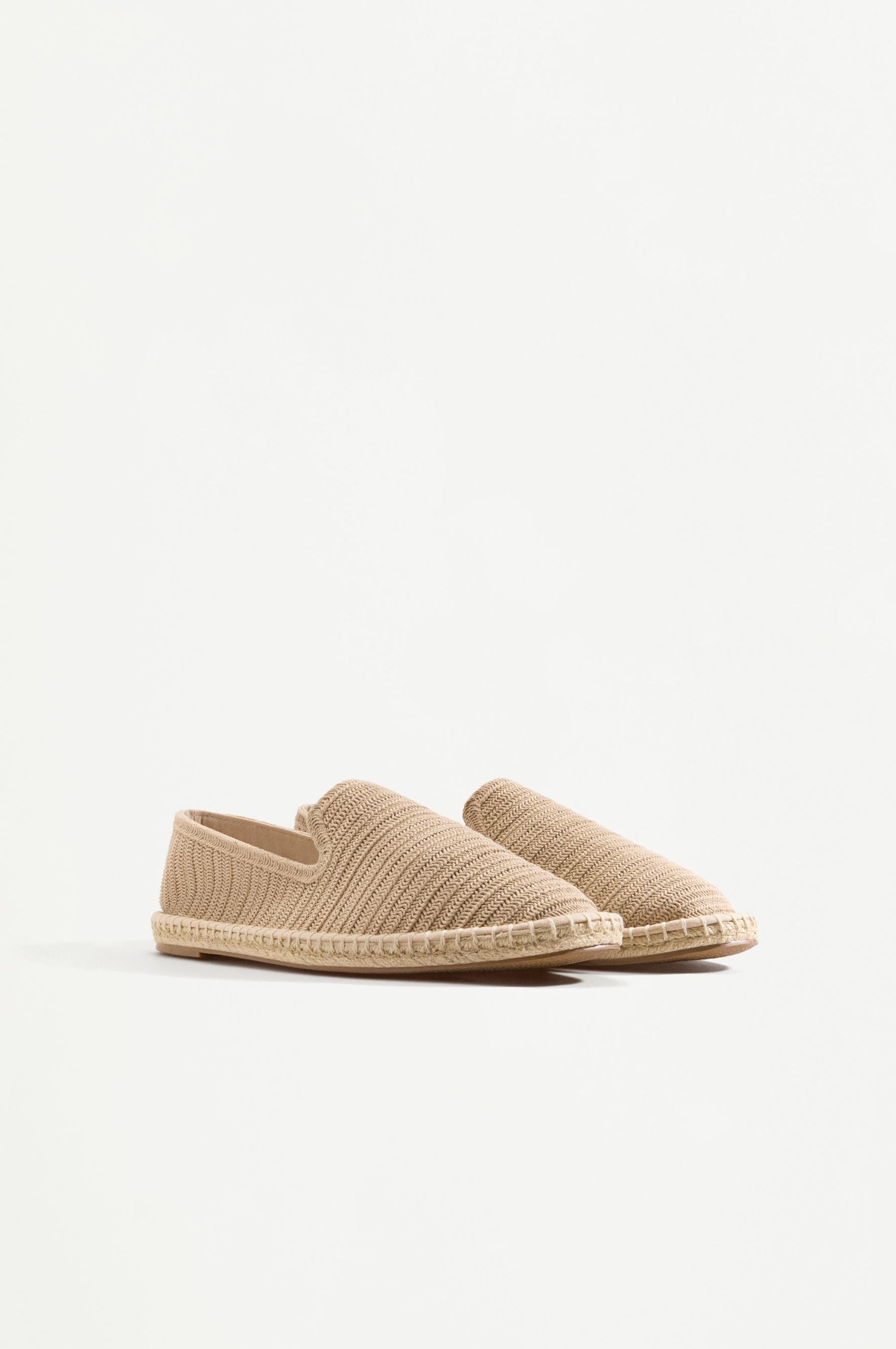 Crochet jute effect espadrilles — BEIGE