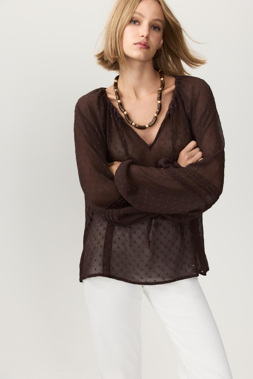 Blusa plumeti encaje Camisas Blusas /// TEEN GIRL Mujer