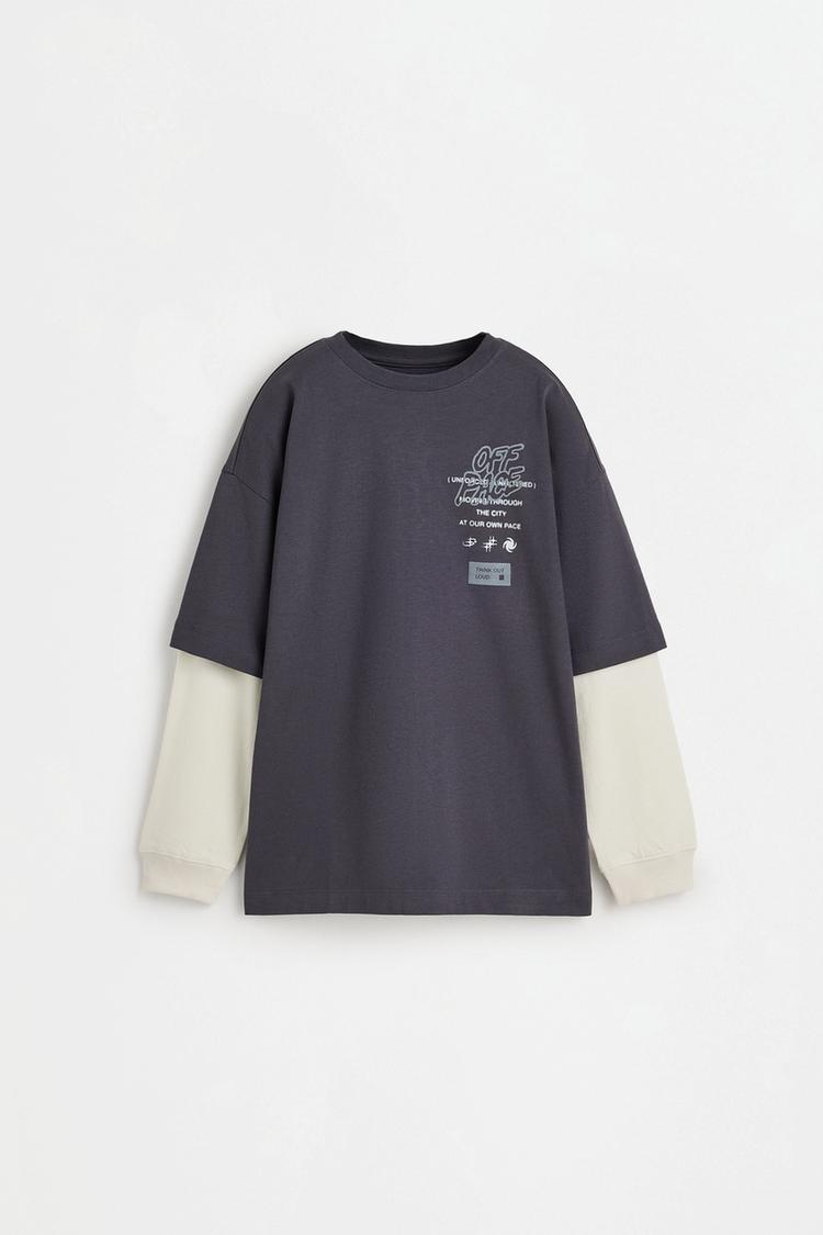 Printed double-sleeve T-shirt — LEAD