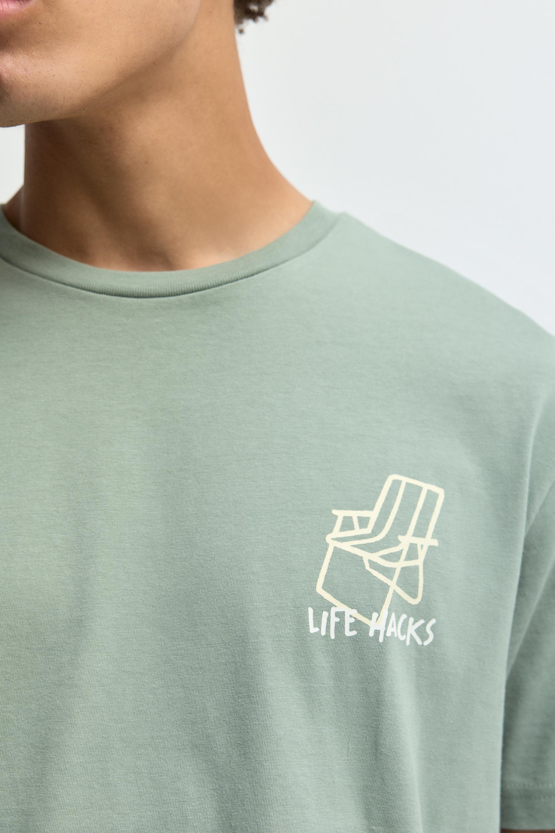 Printed T-shirt — BILLIARD GREEN