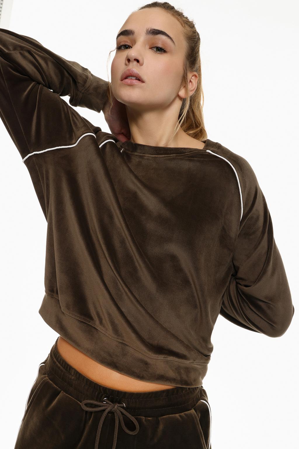 Velvet tracksuit sweatshirt