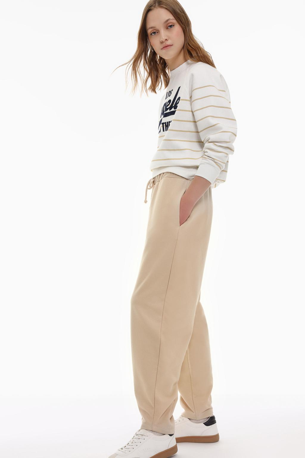 Plush balloon fit trousers