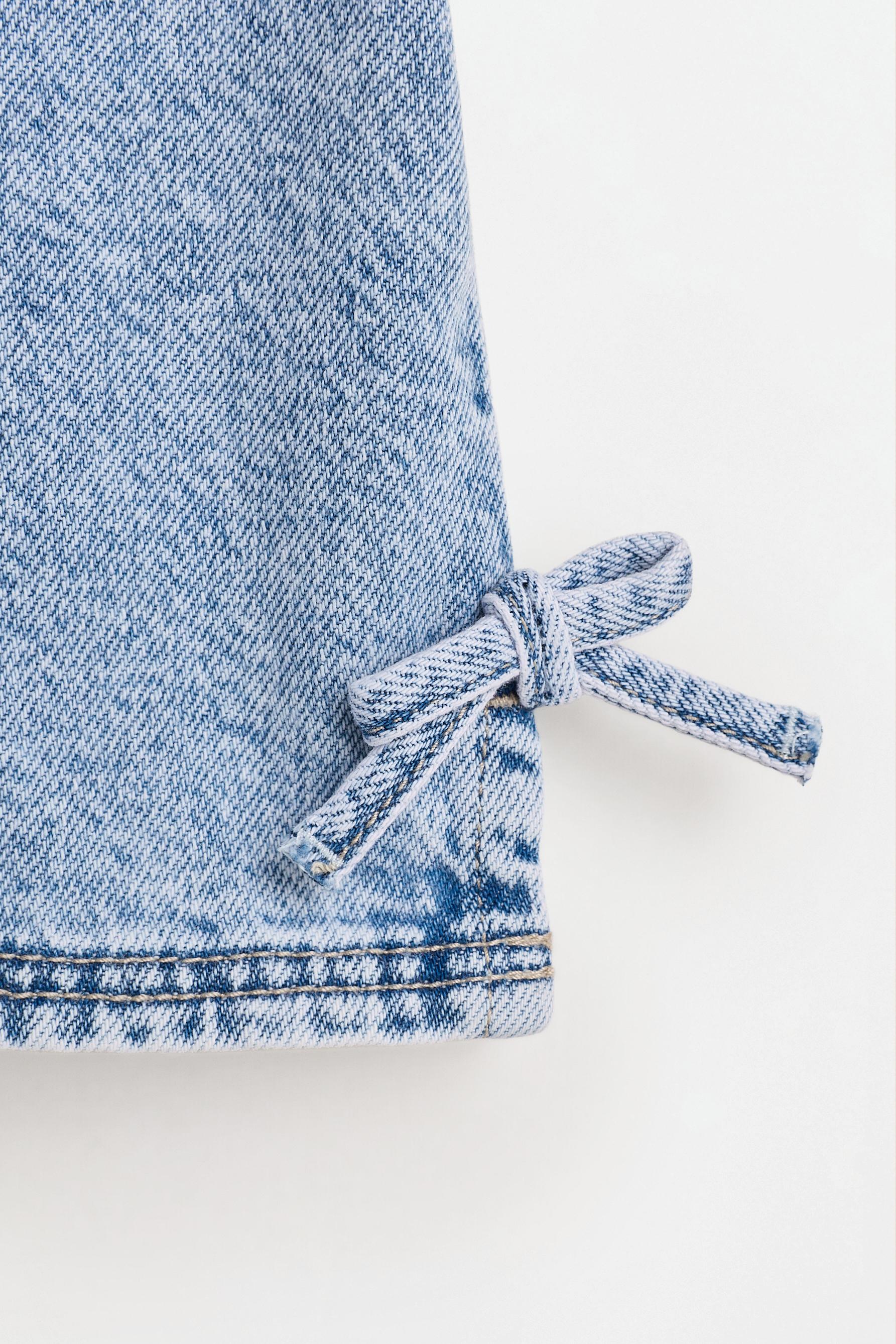 Denim top with ties — FADED SKY BLUE