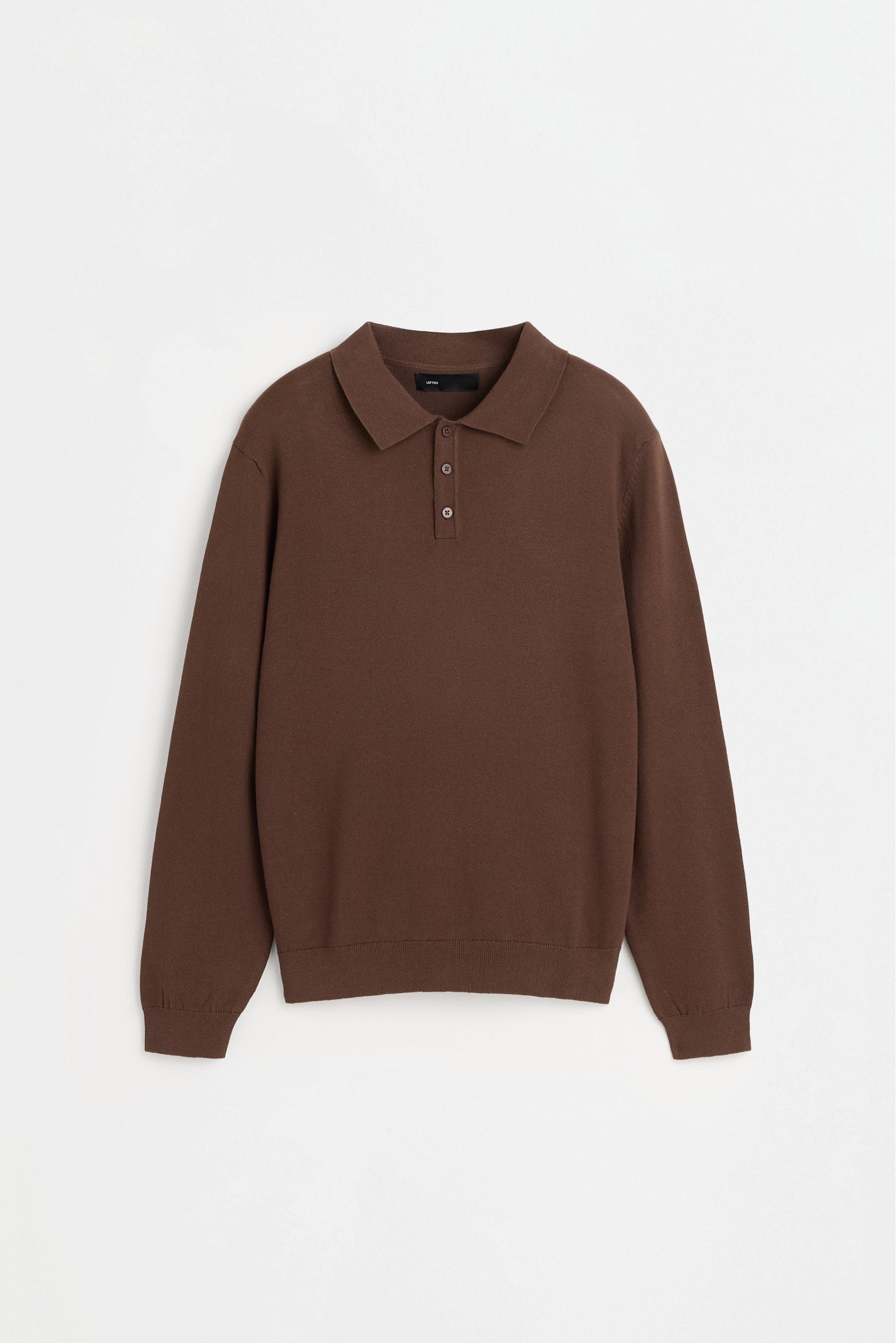 Basic polo sweater — BROWN