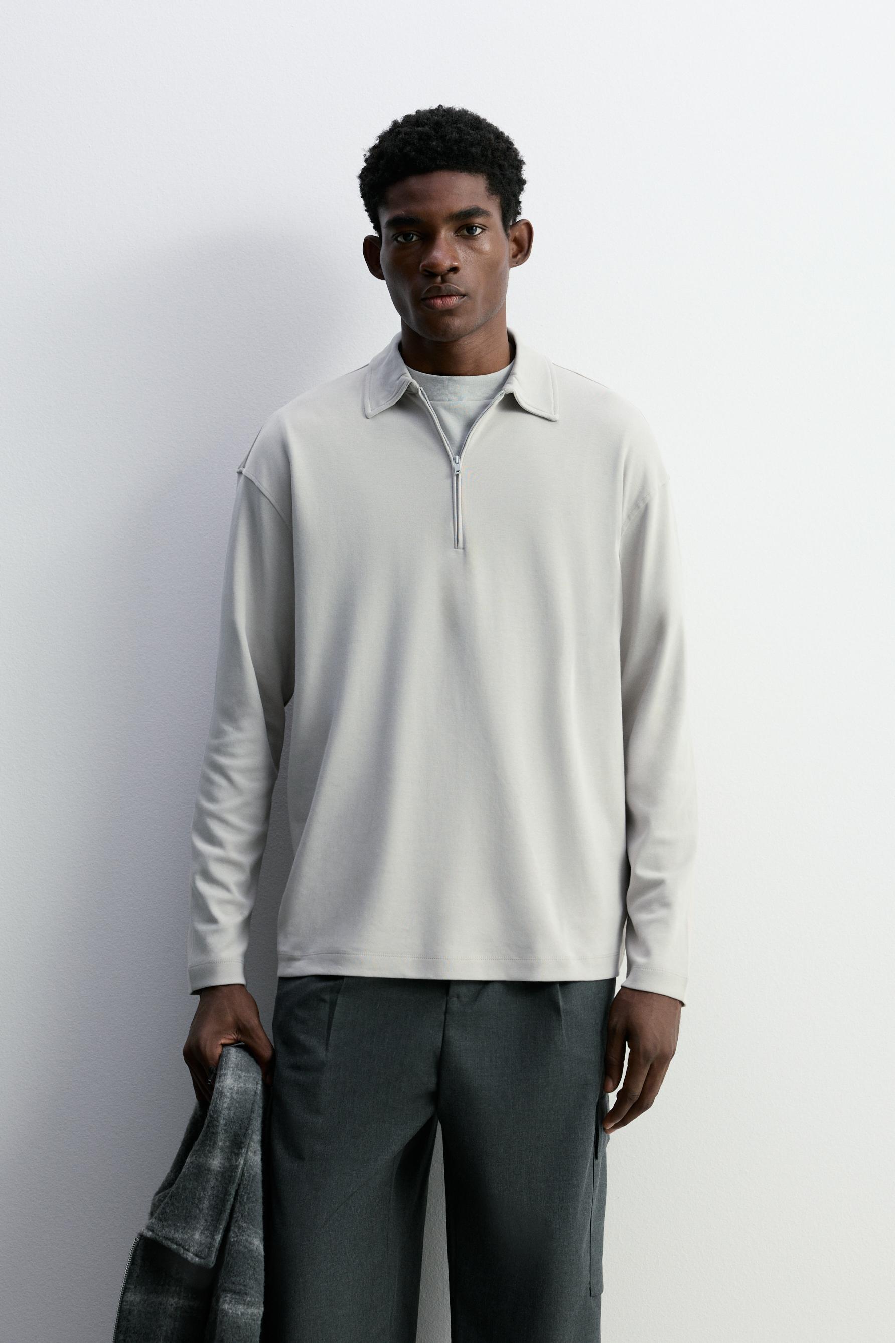 Polo interlock cremallera