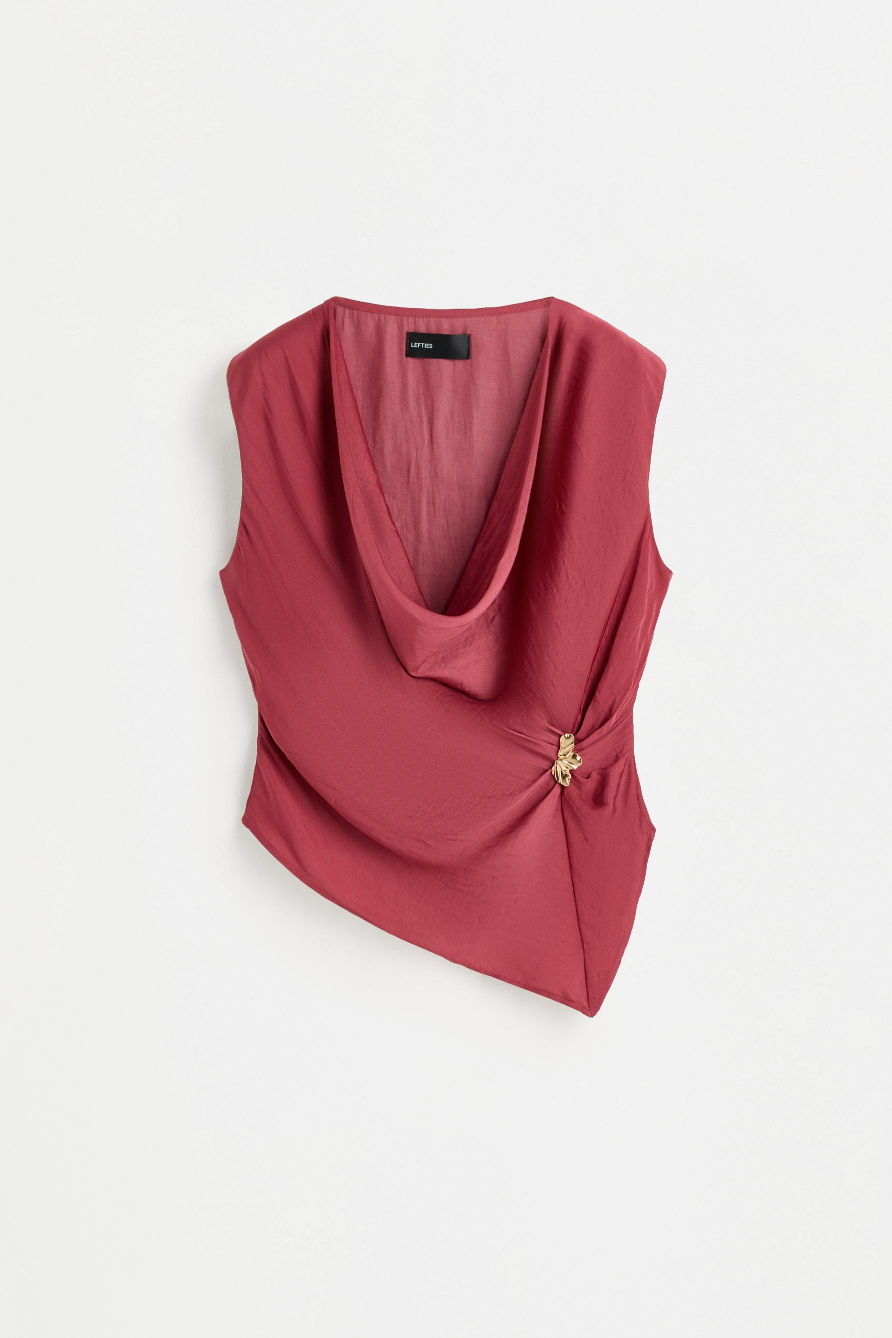 Jewel satin top — MAROON