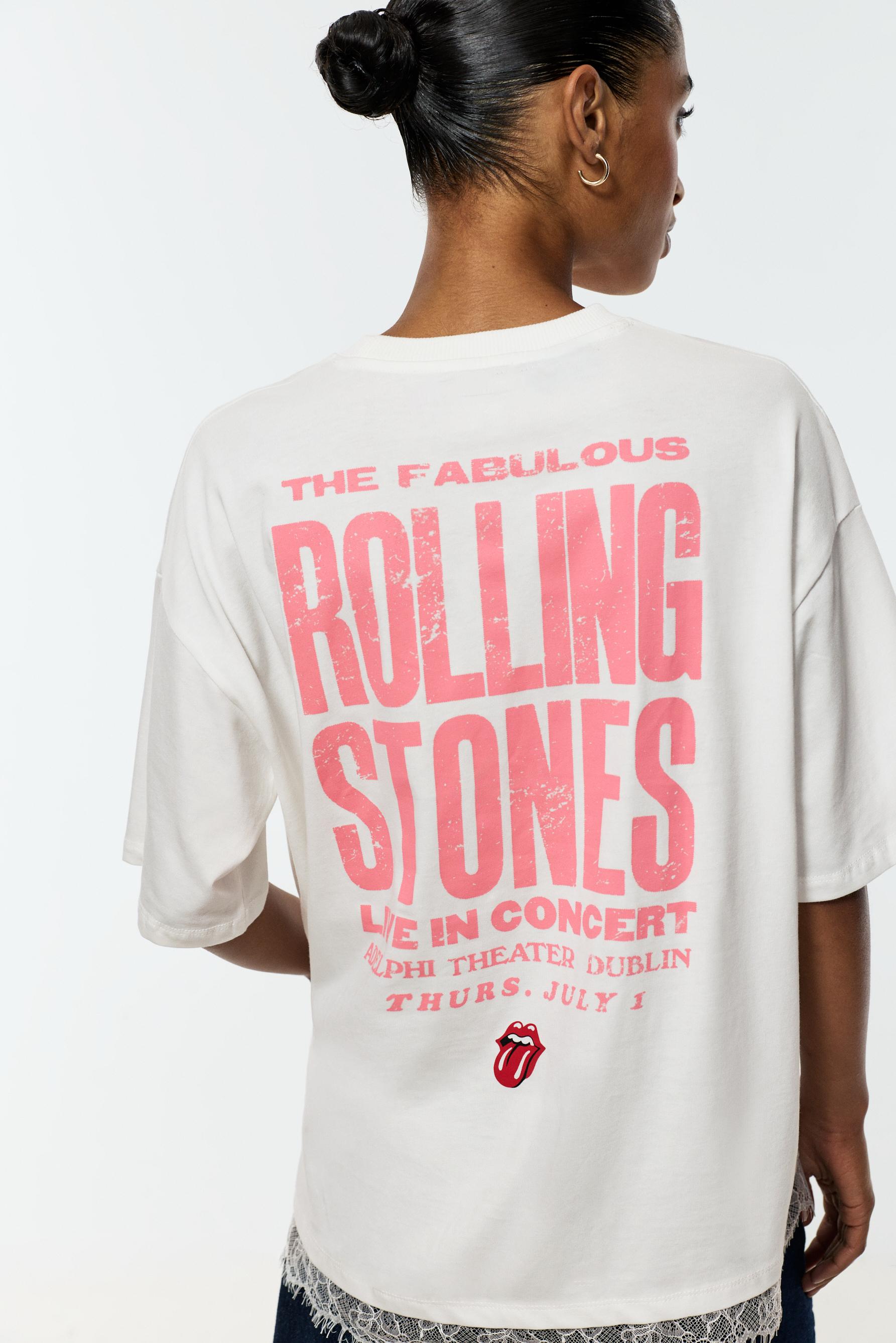 Rolling Stones ©Universal lace T-shirt — OFF WHITE