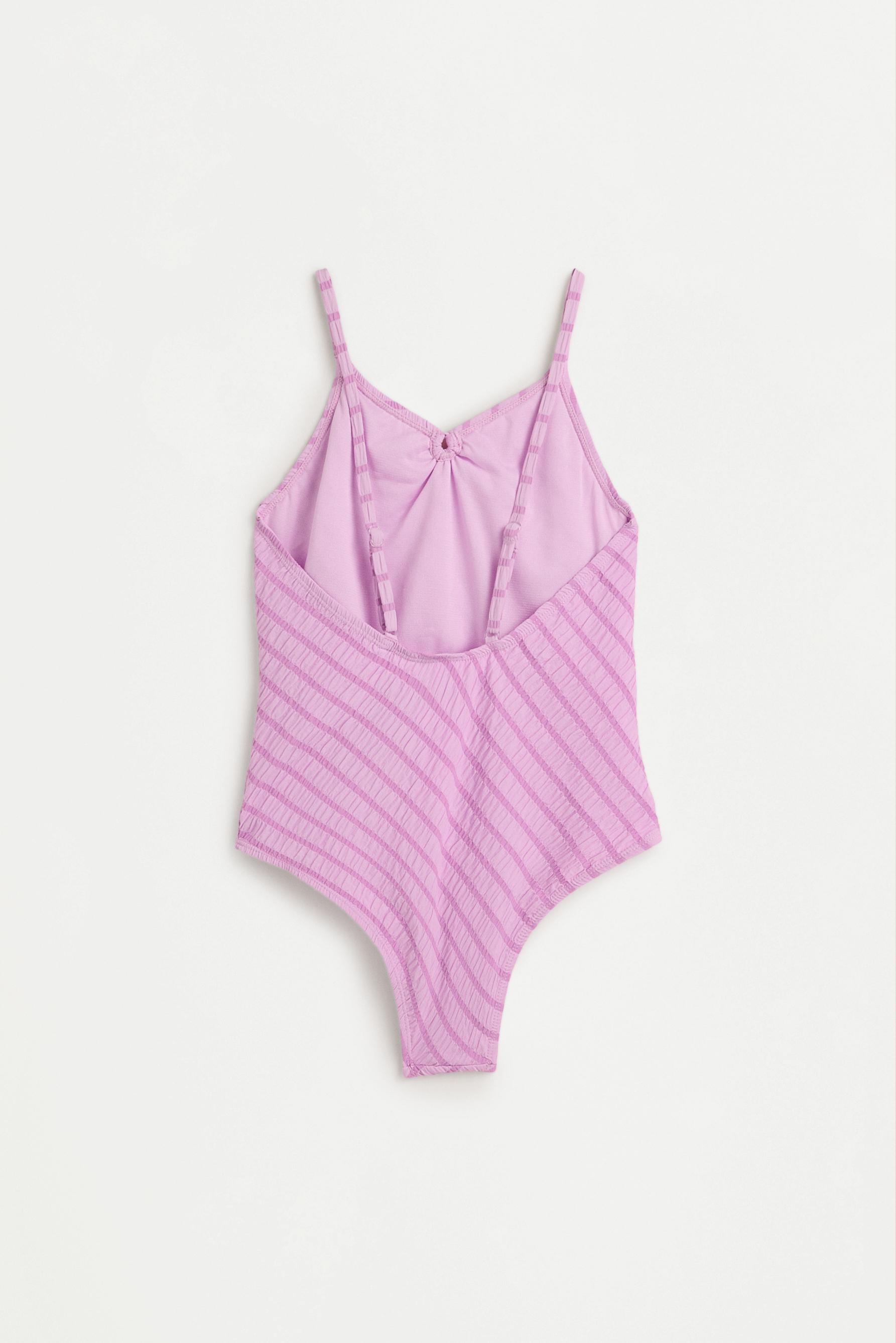 Girl's Striped Swimsuit — PINK