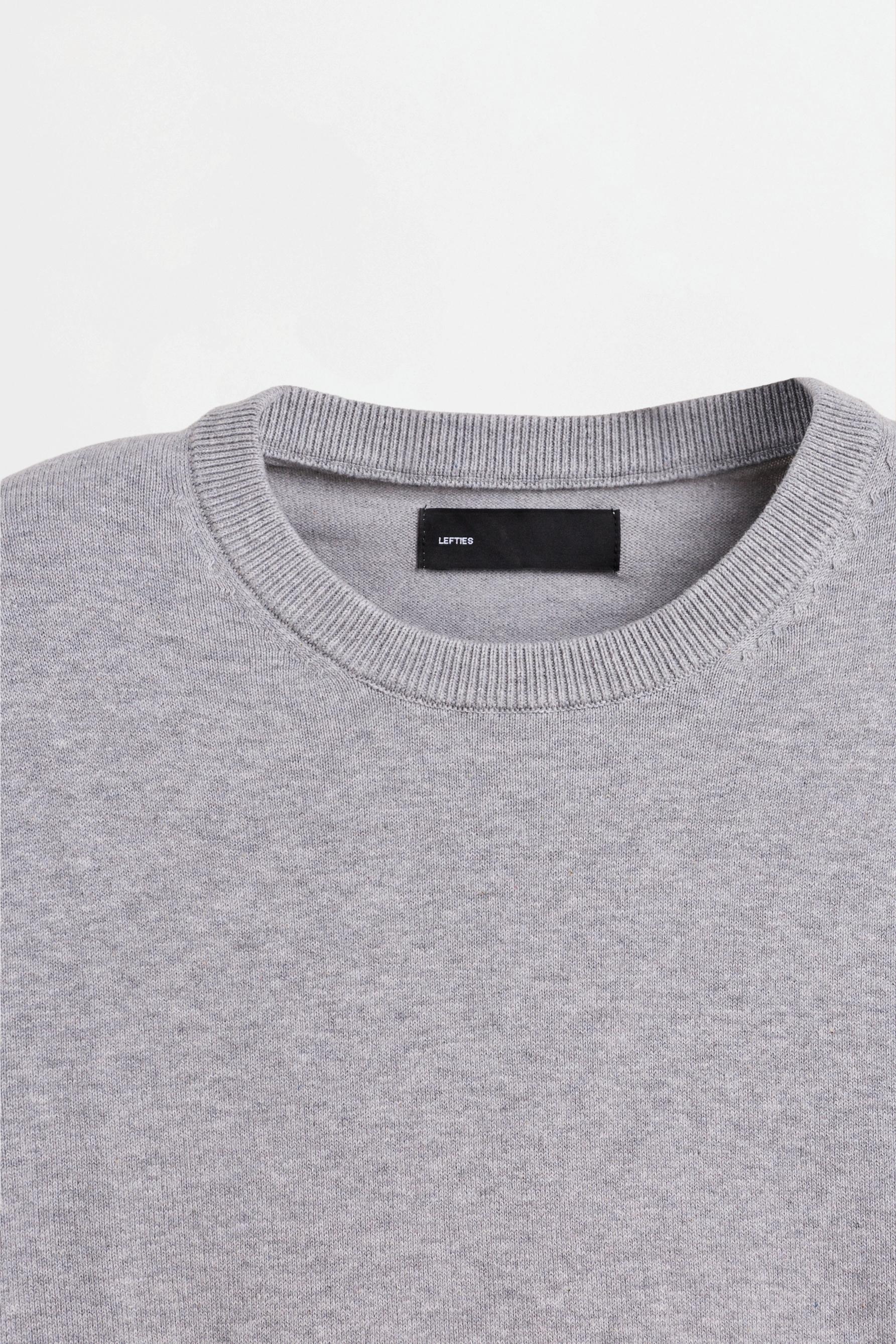 Basic round neck sweater — GREY MARL