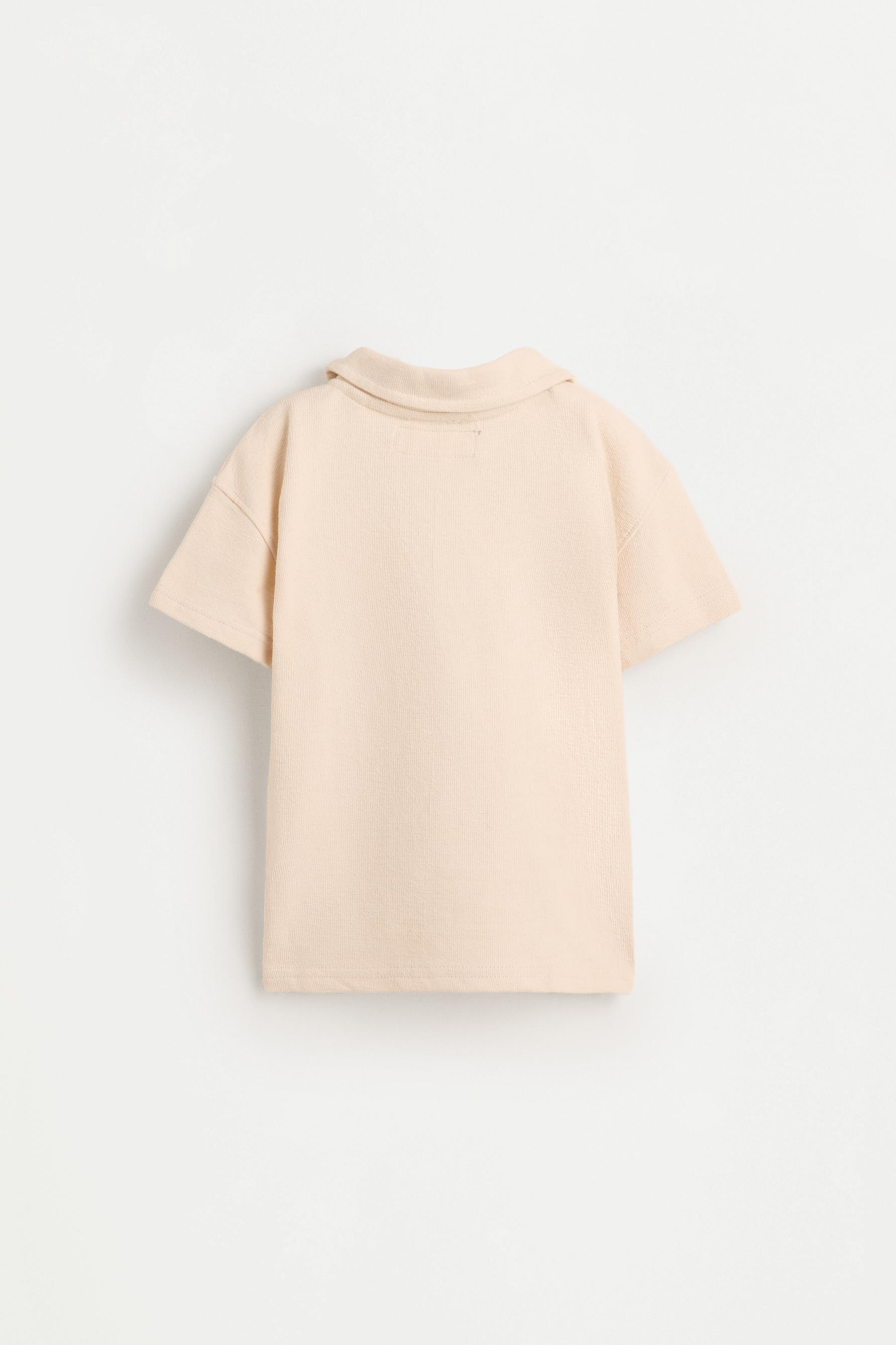 Rustic polo shirt and Bermuda shorts set — ECRU