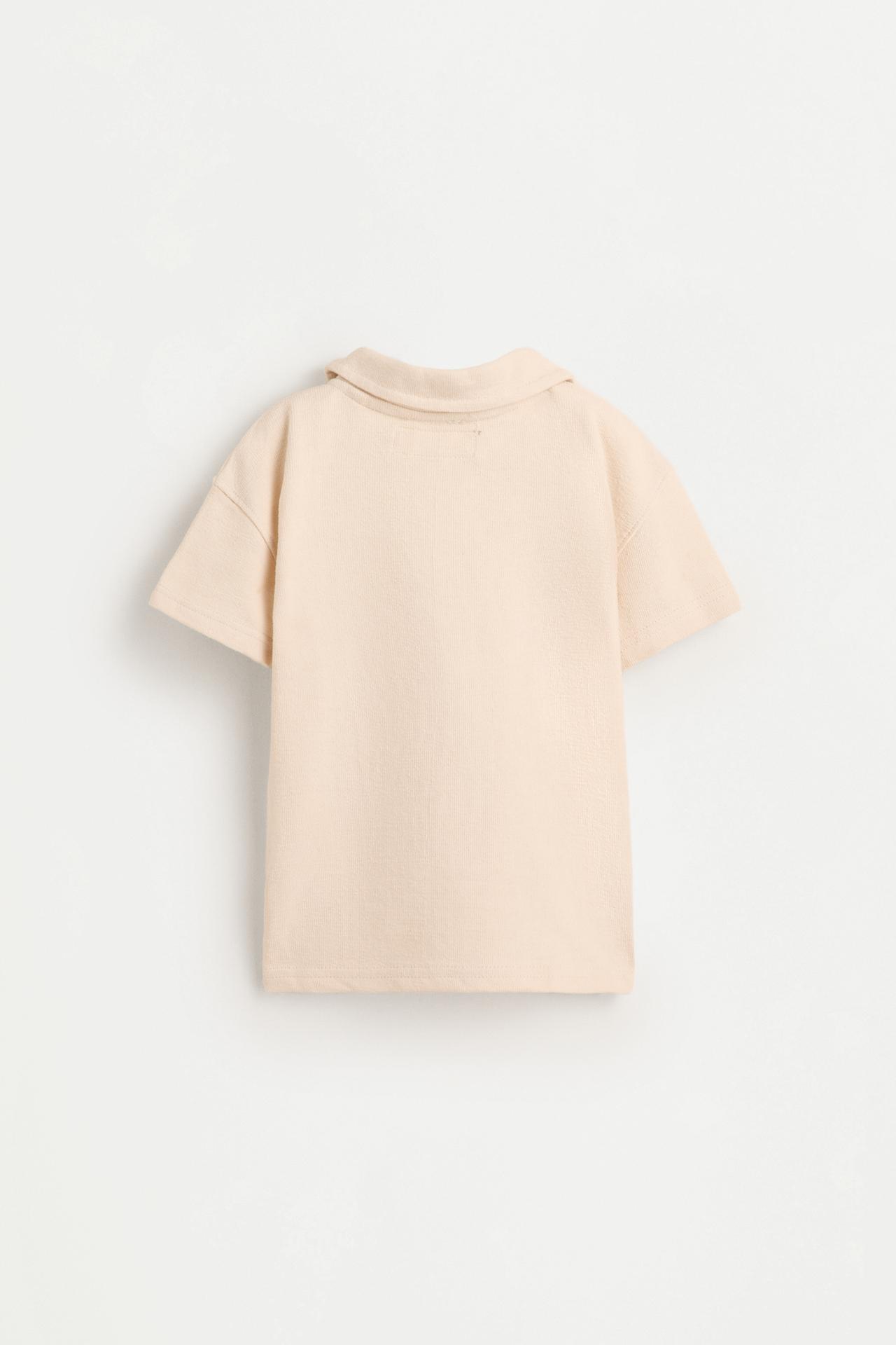 Rustic polo shirt and Bermuda shorts set — ECRU