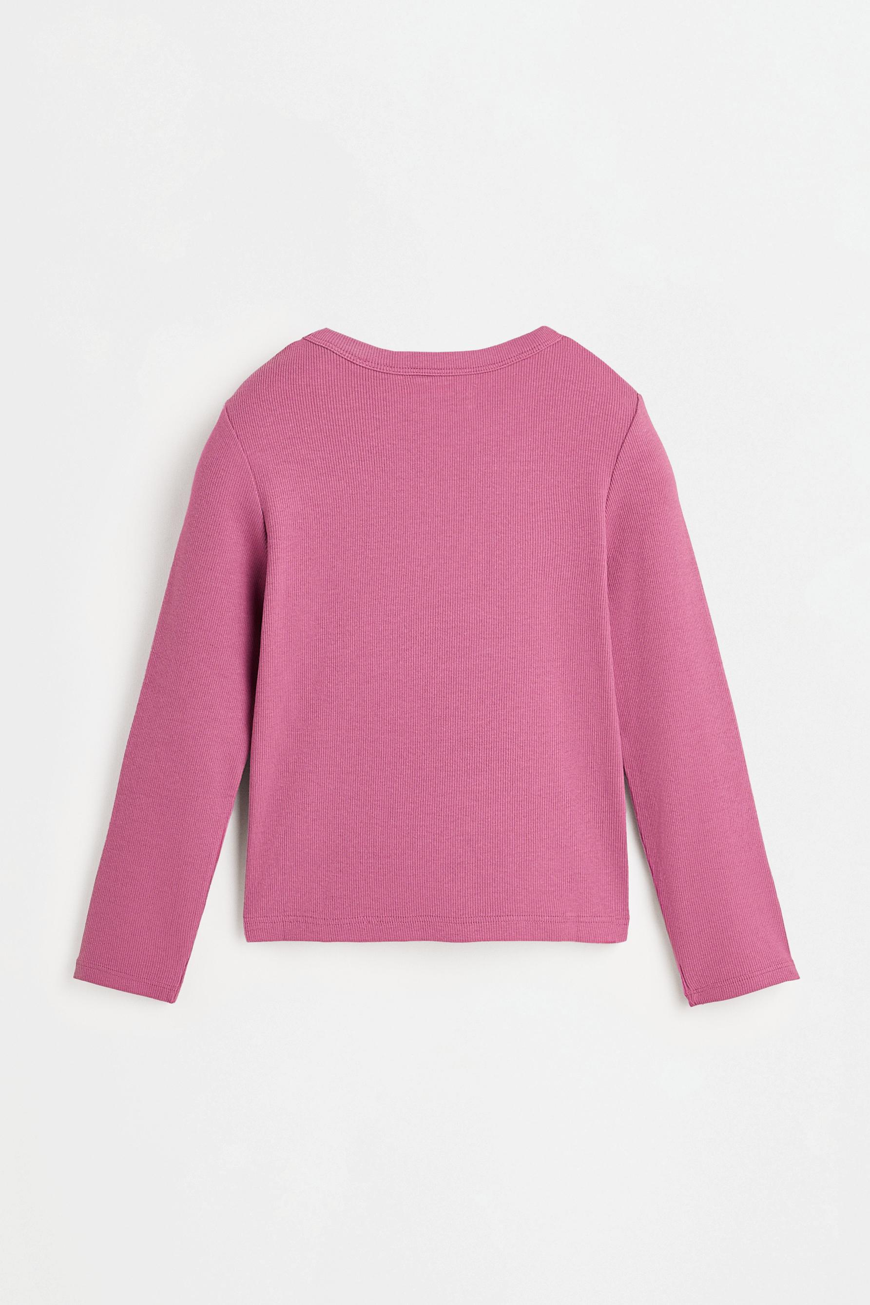 Ribbed T-shirt — DARK PINK