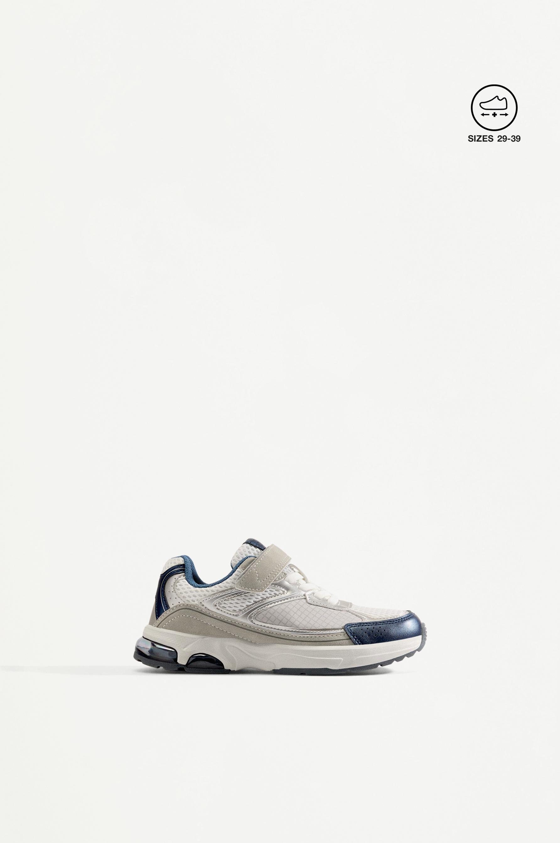 Mixed-material sneakers — WHITE