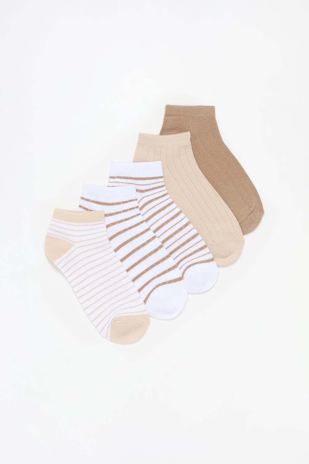 5-pack of contrast ankle socks