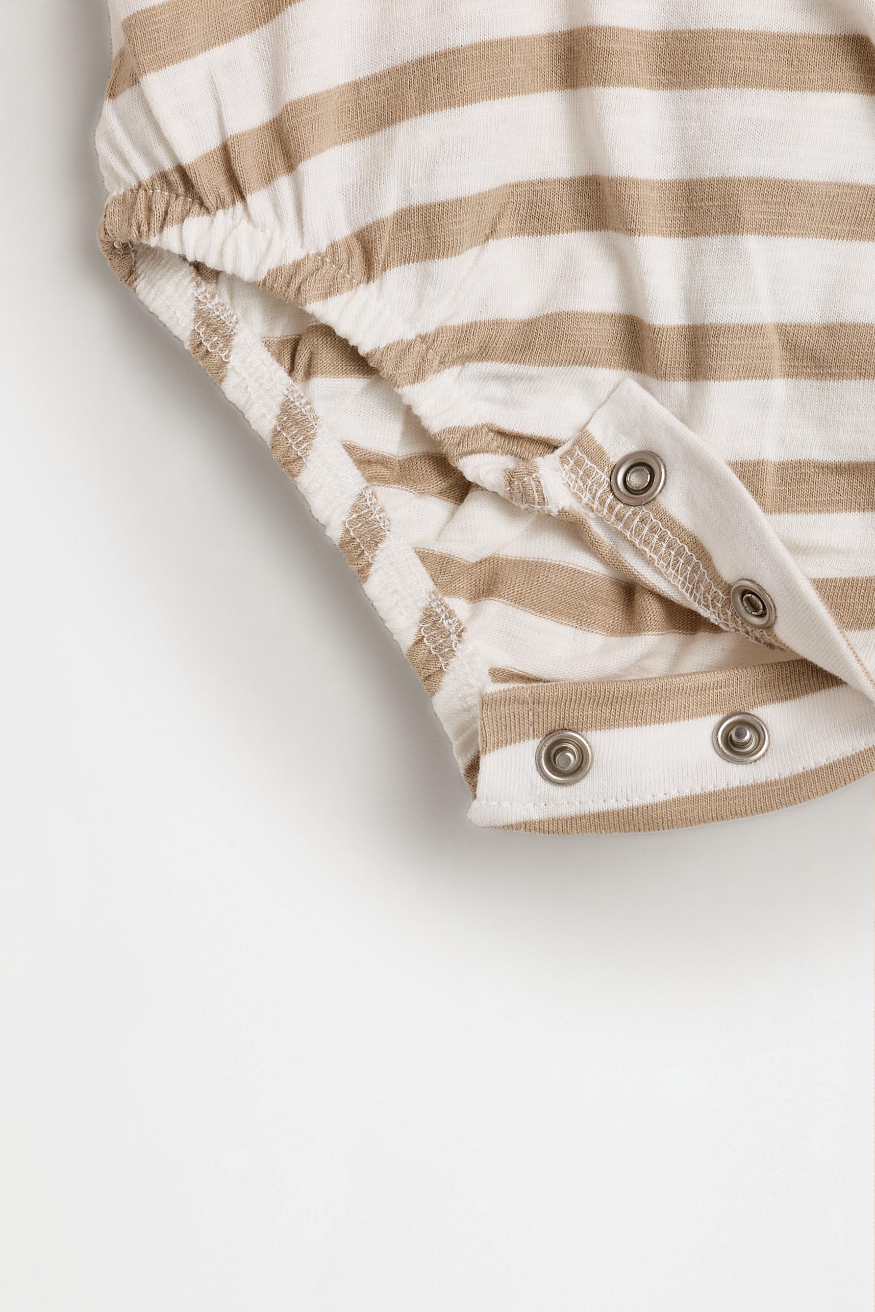 Striped bias cut romper — MINK