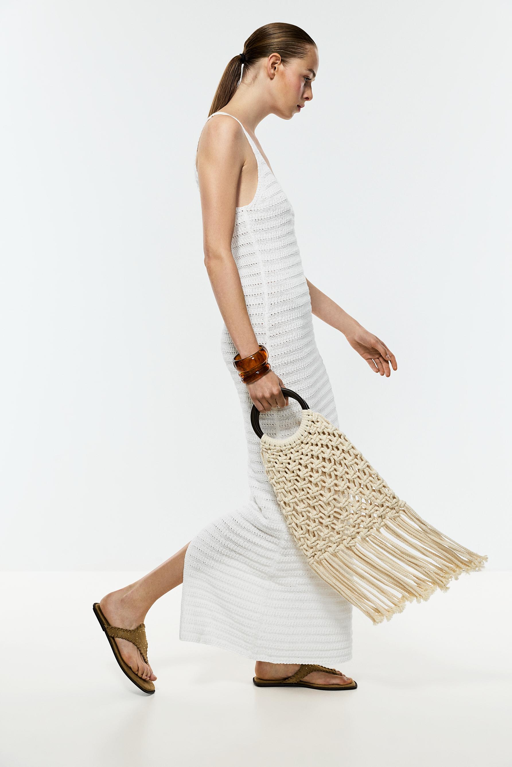 Macramé handbag — ECRU